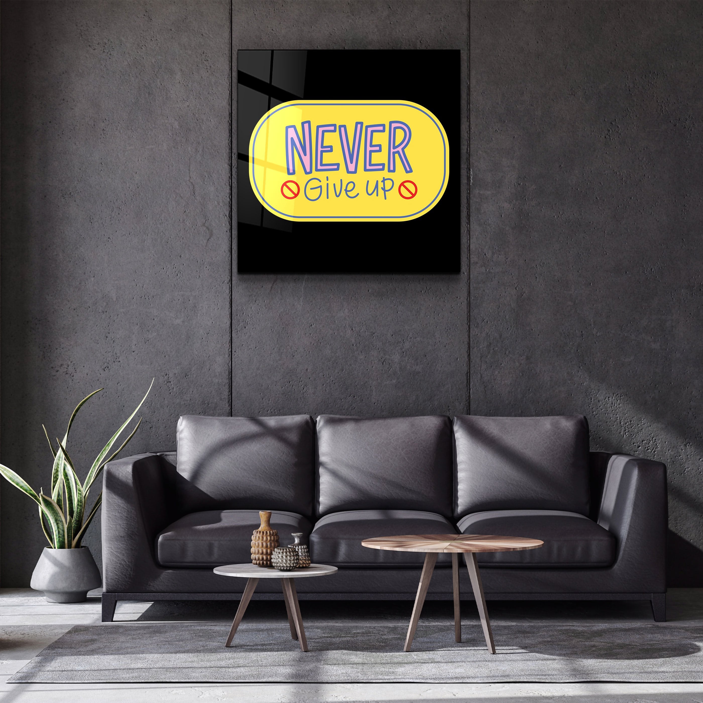 ・"Never Give Up2"・Art mural en verre