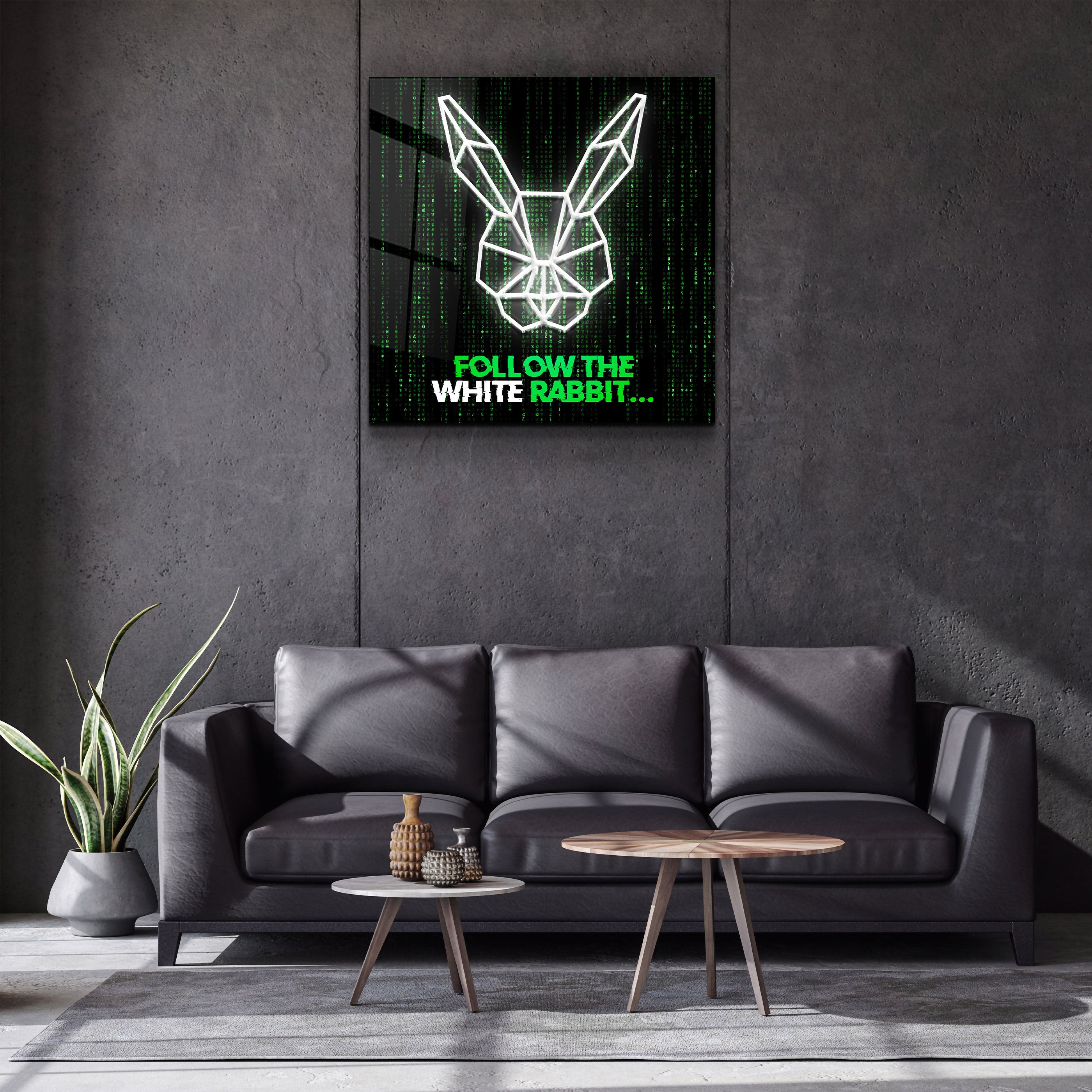 ・"Follow the Rabbit"・Glass Wall Art