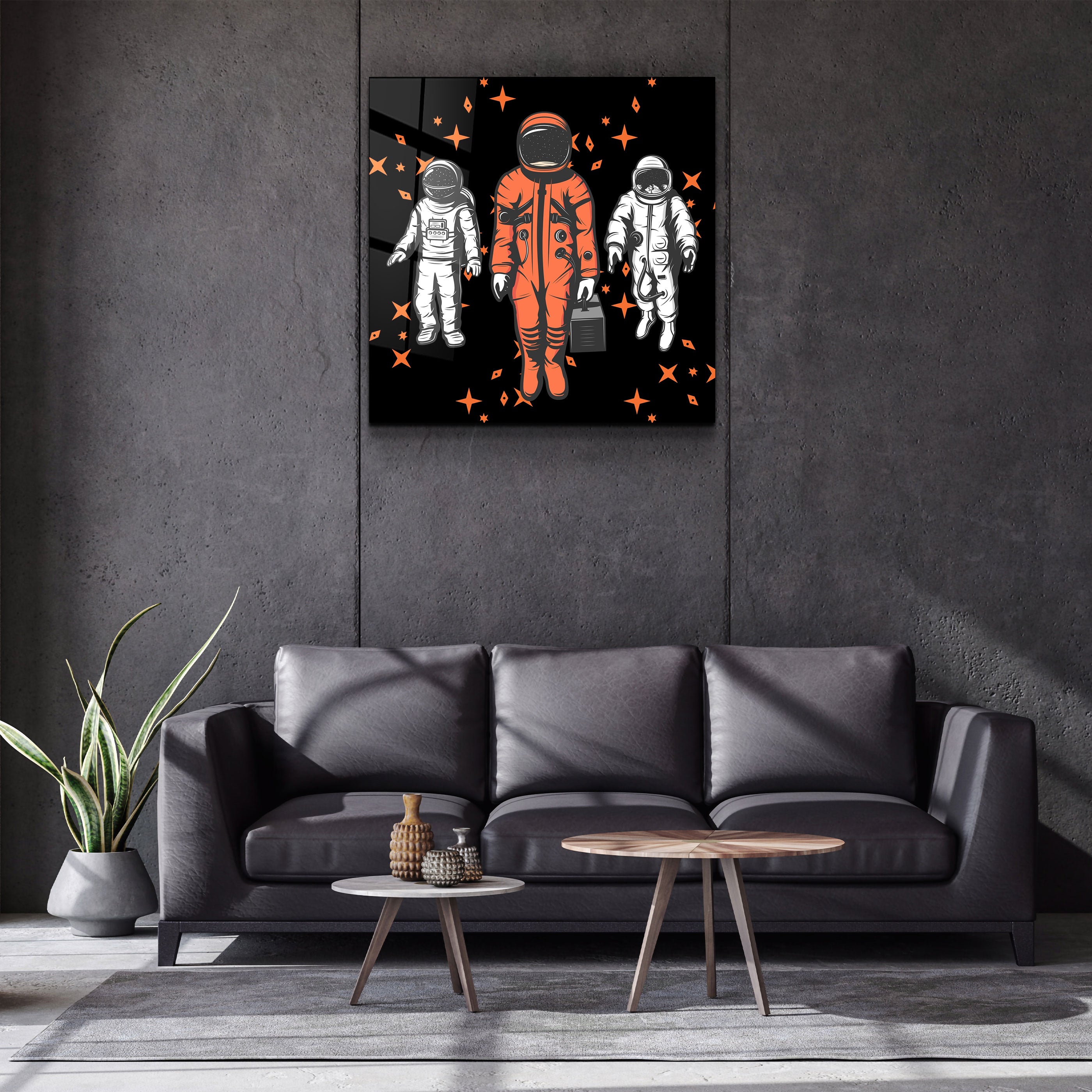 ・„Drei Astronauten“・<tc>Glasbild</tc>