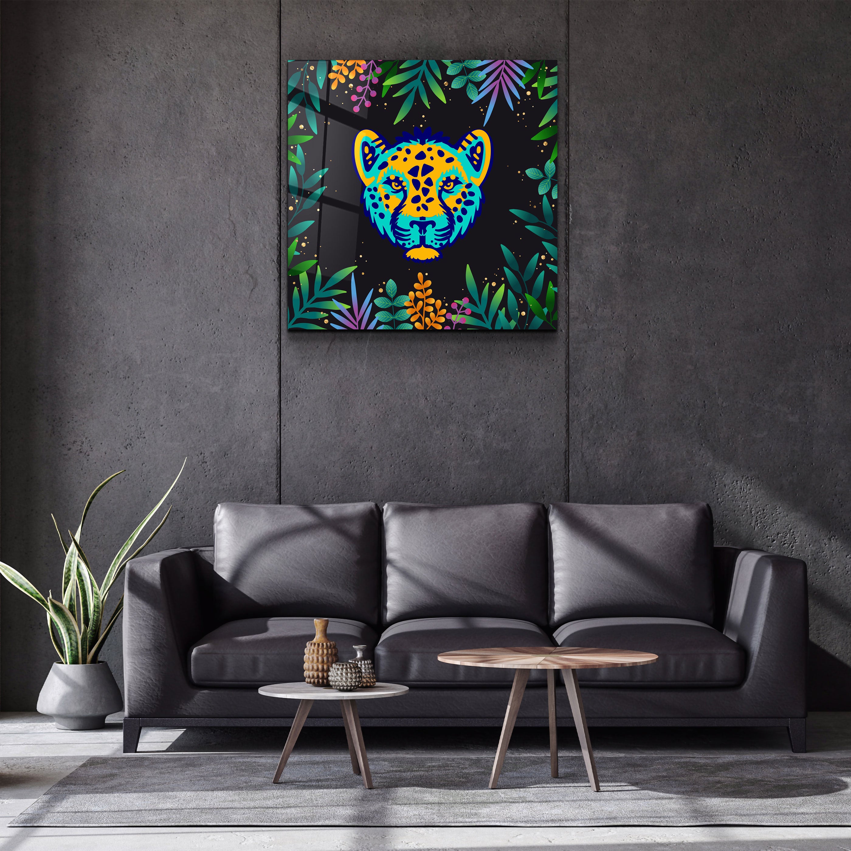 ・"Animal Republic-Cheetah"・Art mural en verre de la collection Designers