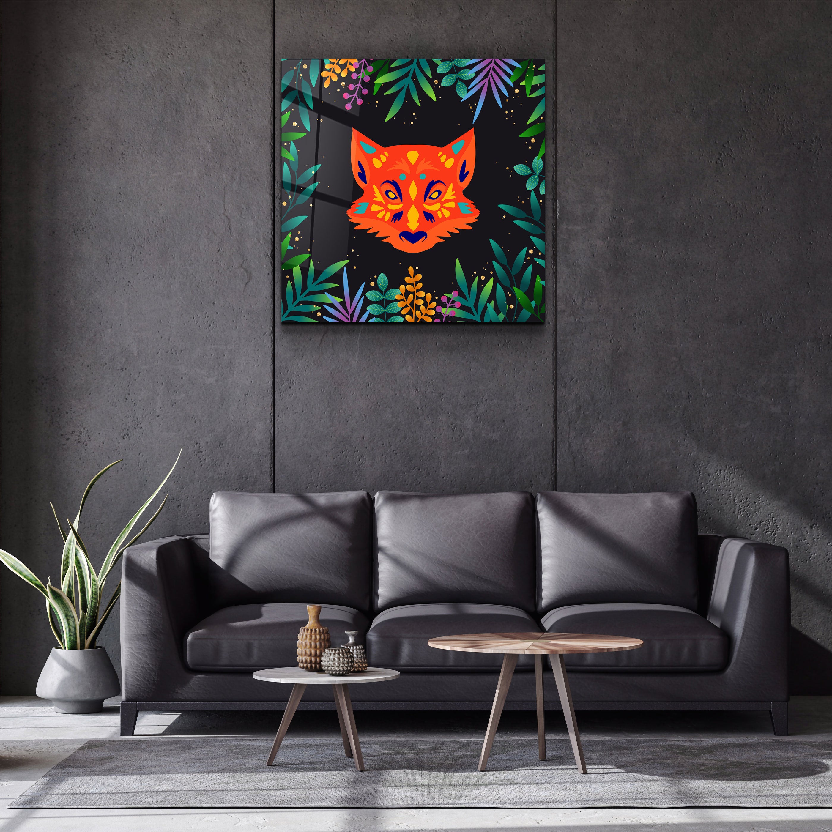 ・"Animal Republic-Fox"・Art mural en verre de la collection Designers