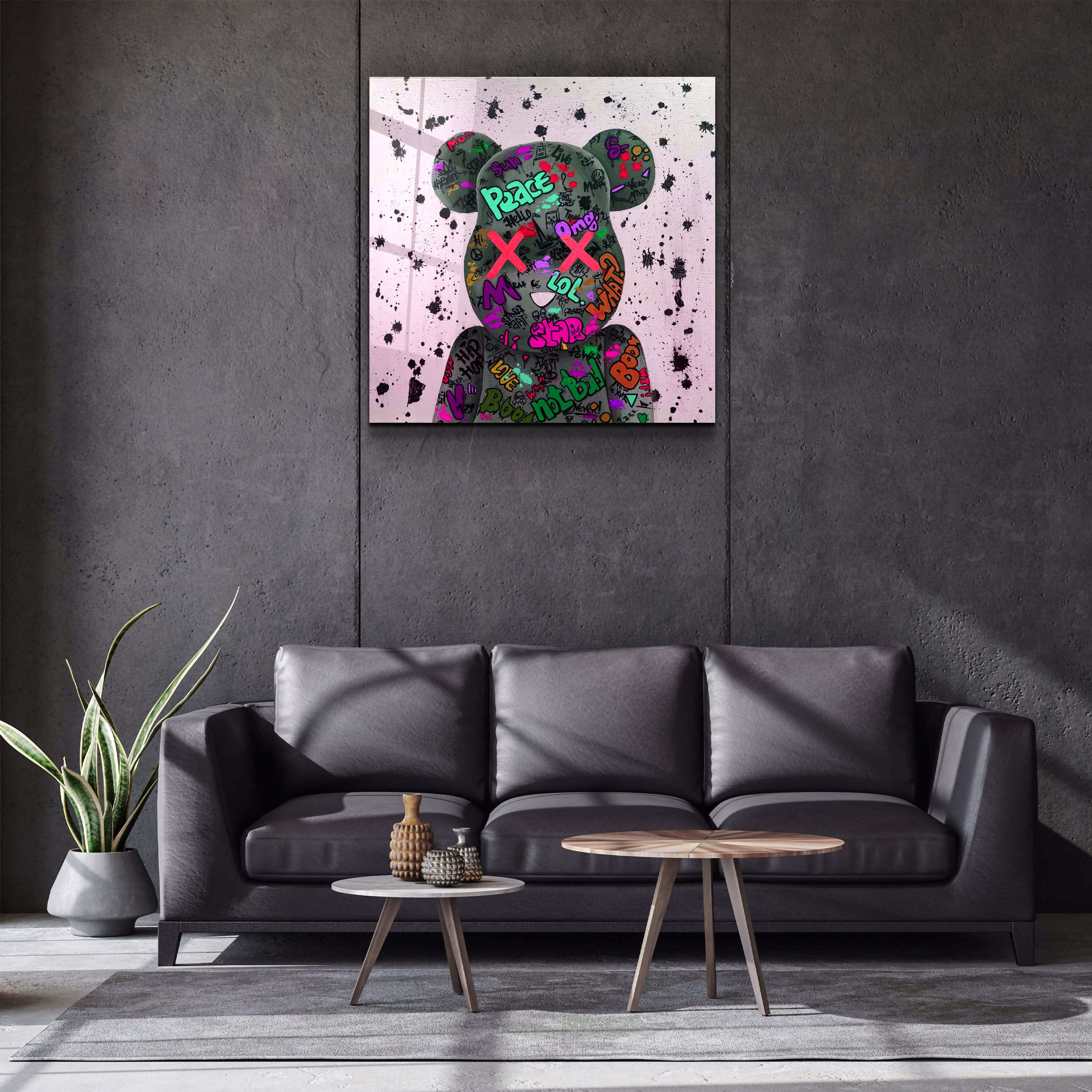 „X-Augen-Rosa“. Designerkollektion <tc>Glasbild</tc>