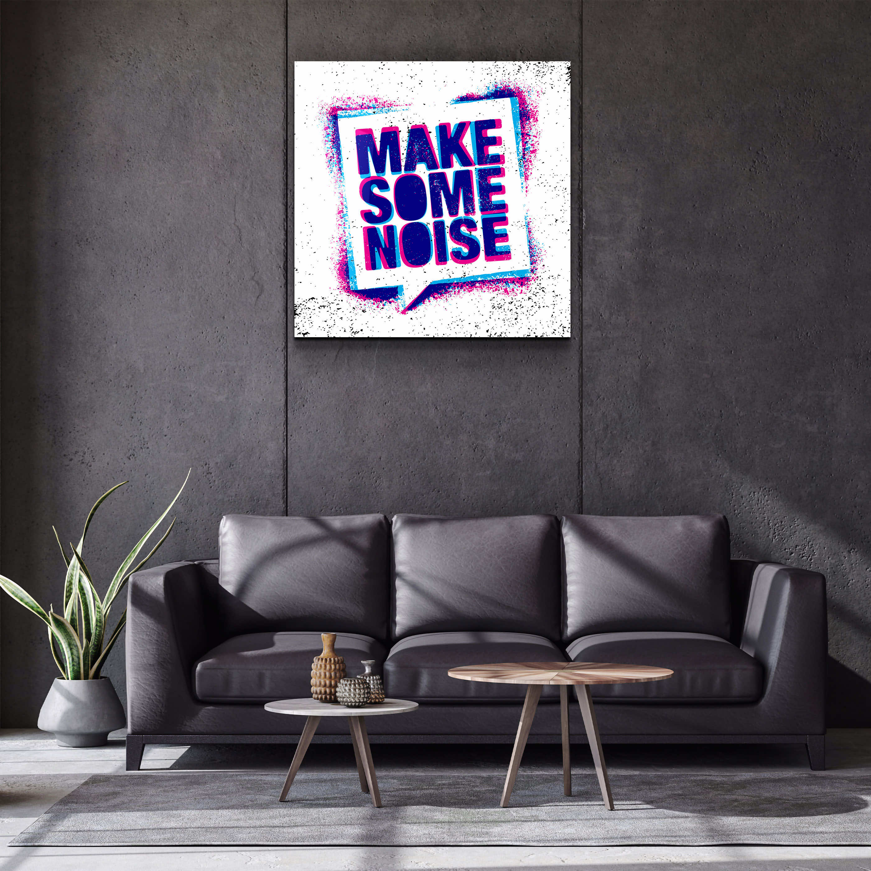 ."Make Some Noise". Designer's Collection Glass Wall Art