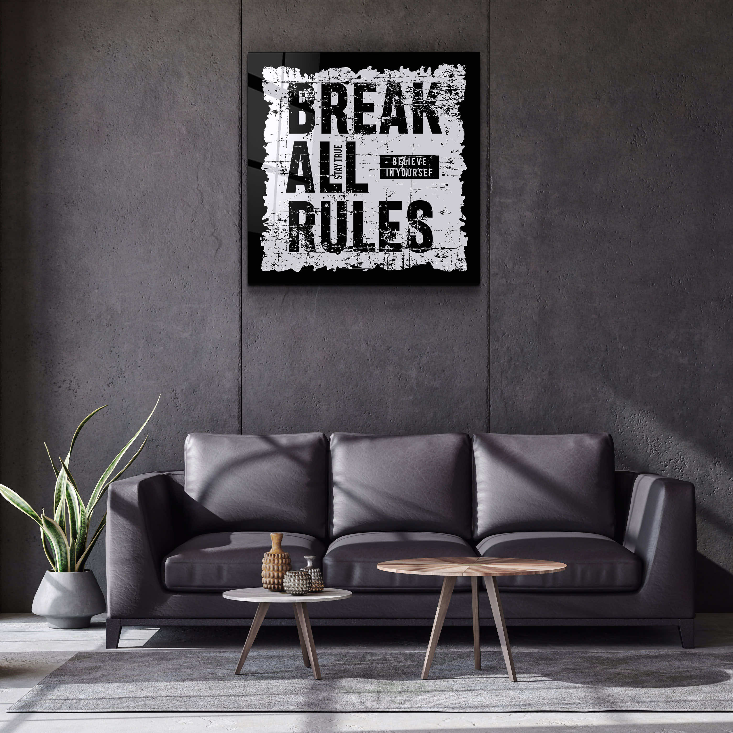 ."Brake All Rules". Motivational Glass Wall Art