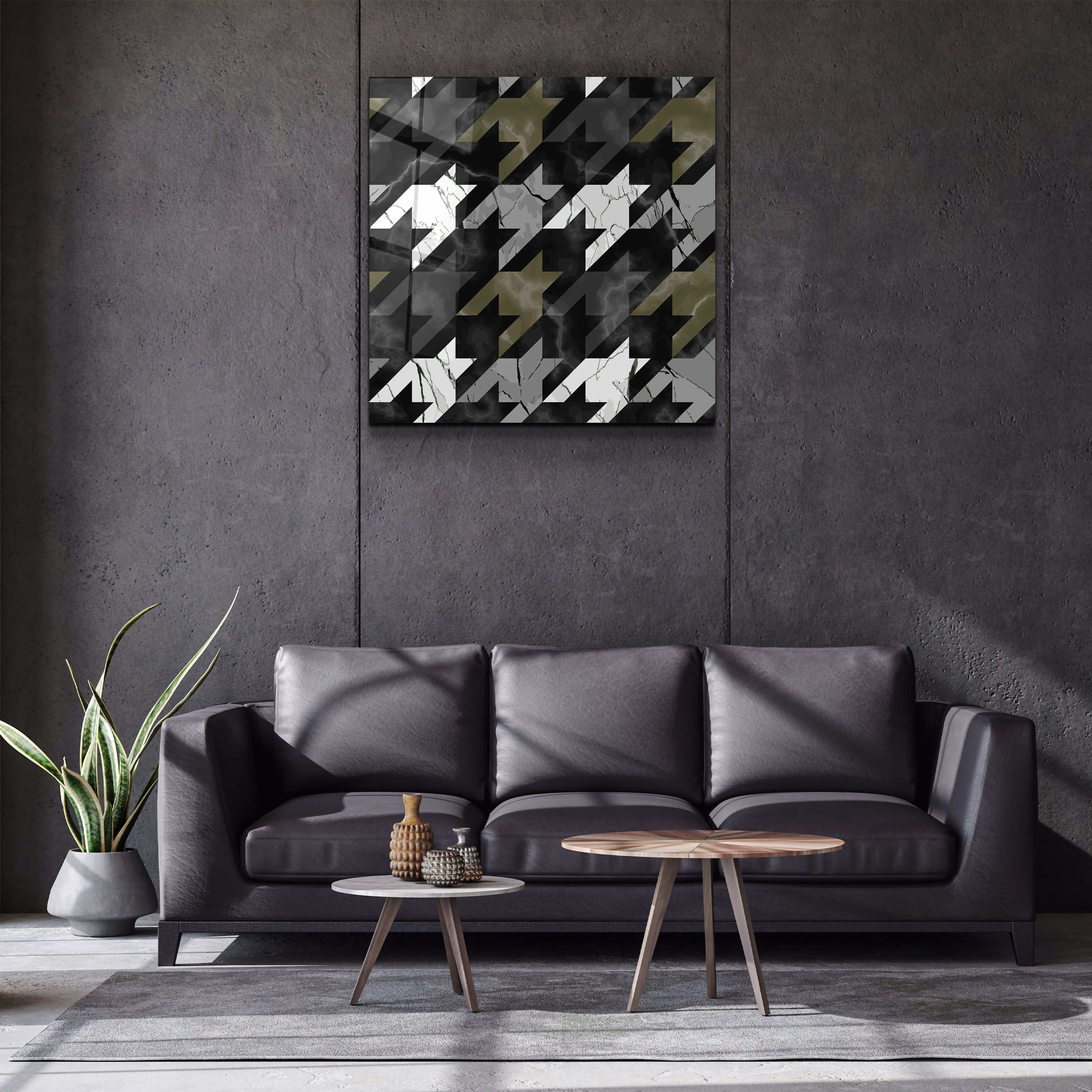 ."Bat Marble V2". Designer's Collection Glass Wall Art
