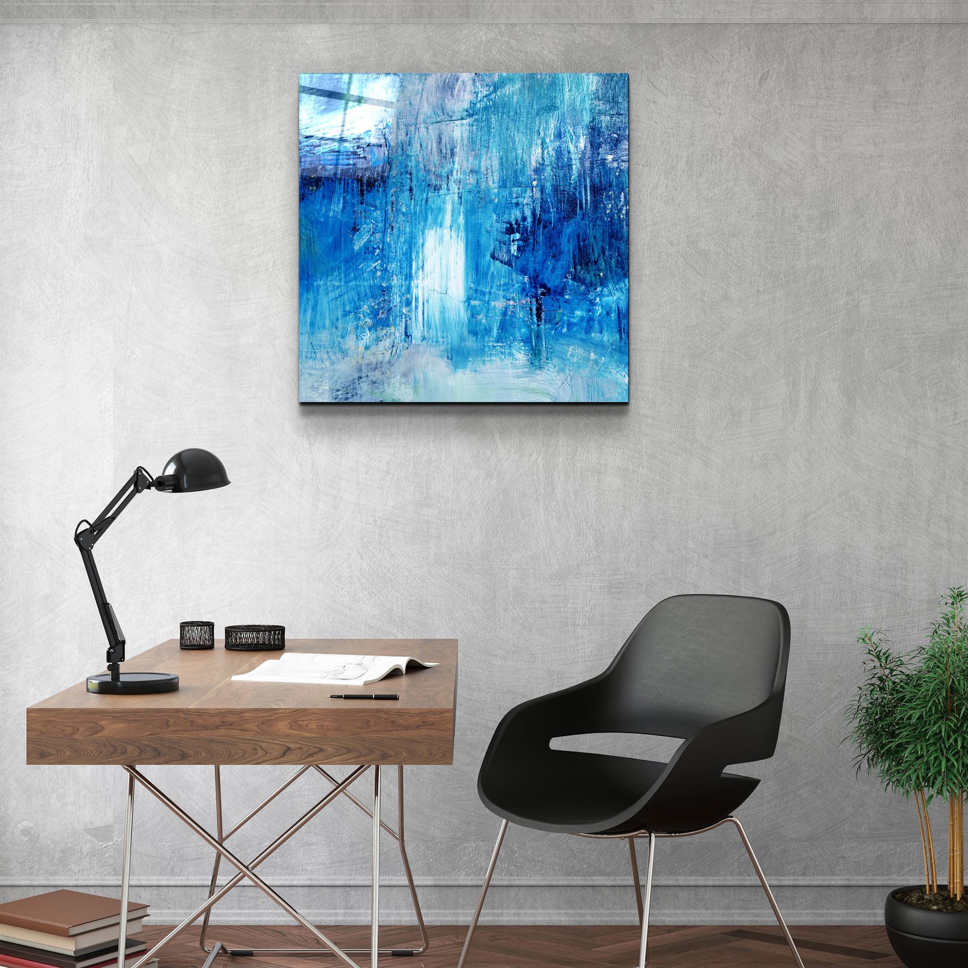 ・„Blue Fall“・<tc>Glasbild</tc>