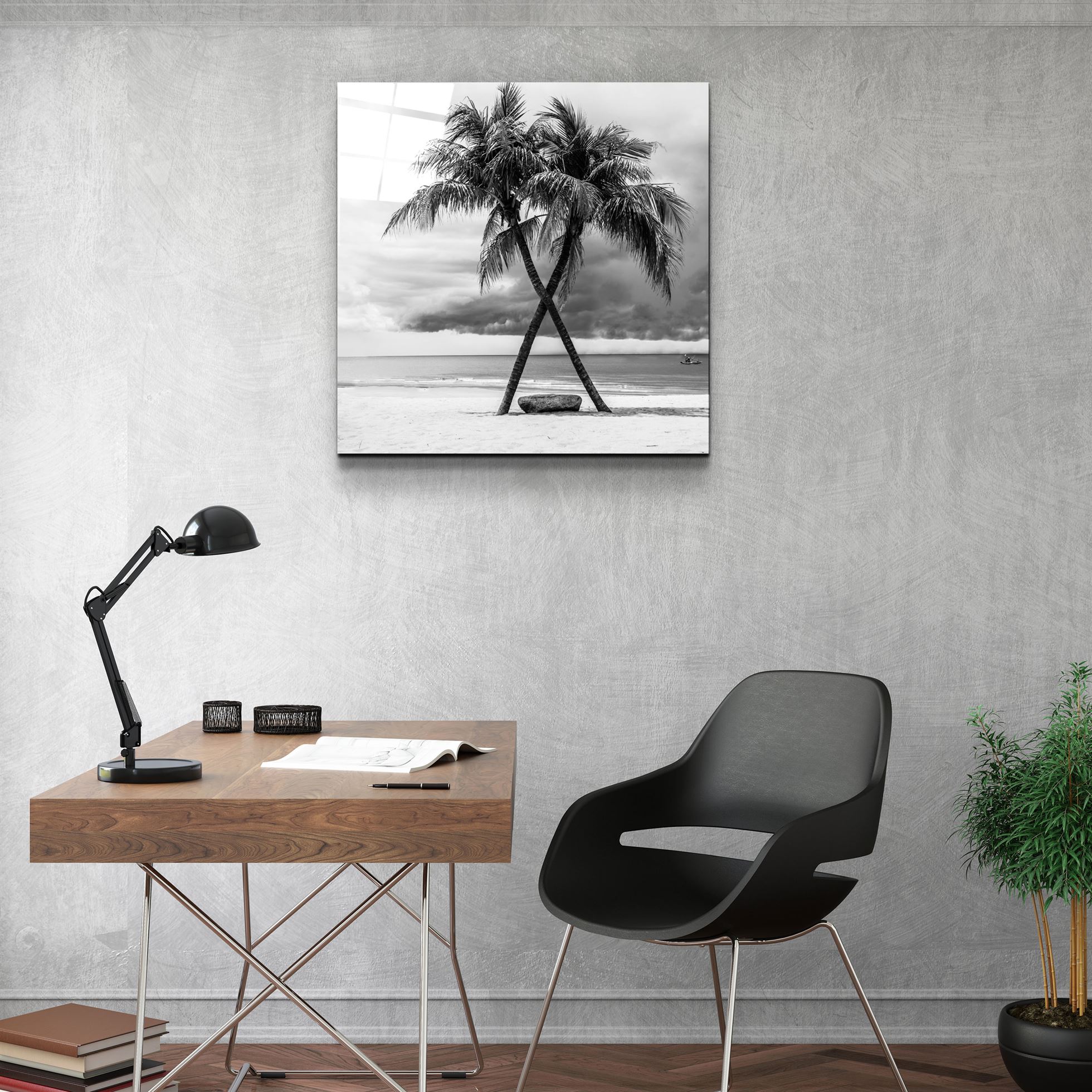 ・"Palm Trees"・Glass Wall Art