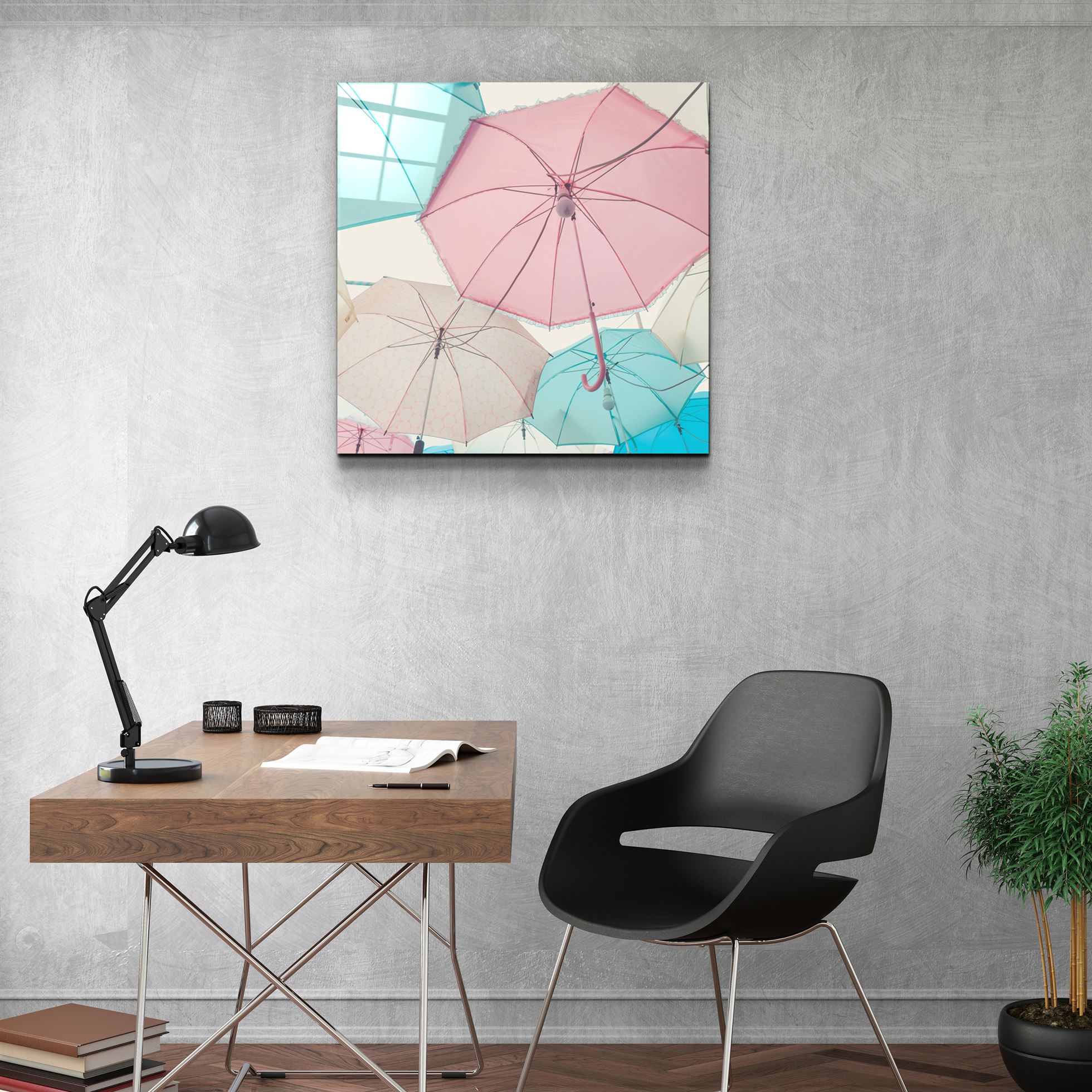 ・"Colorful Umbrellas"・Glass Wall Art