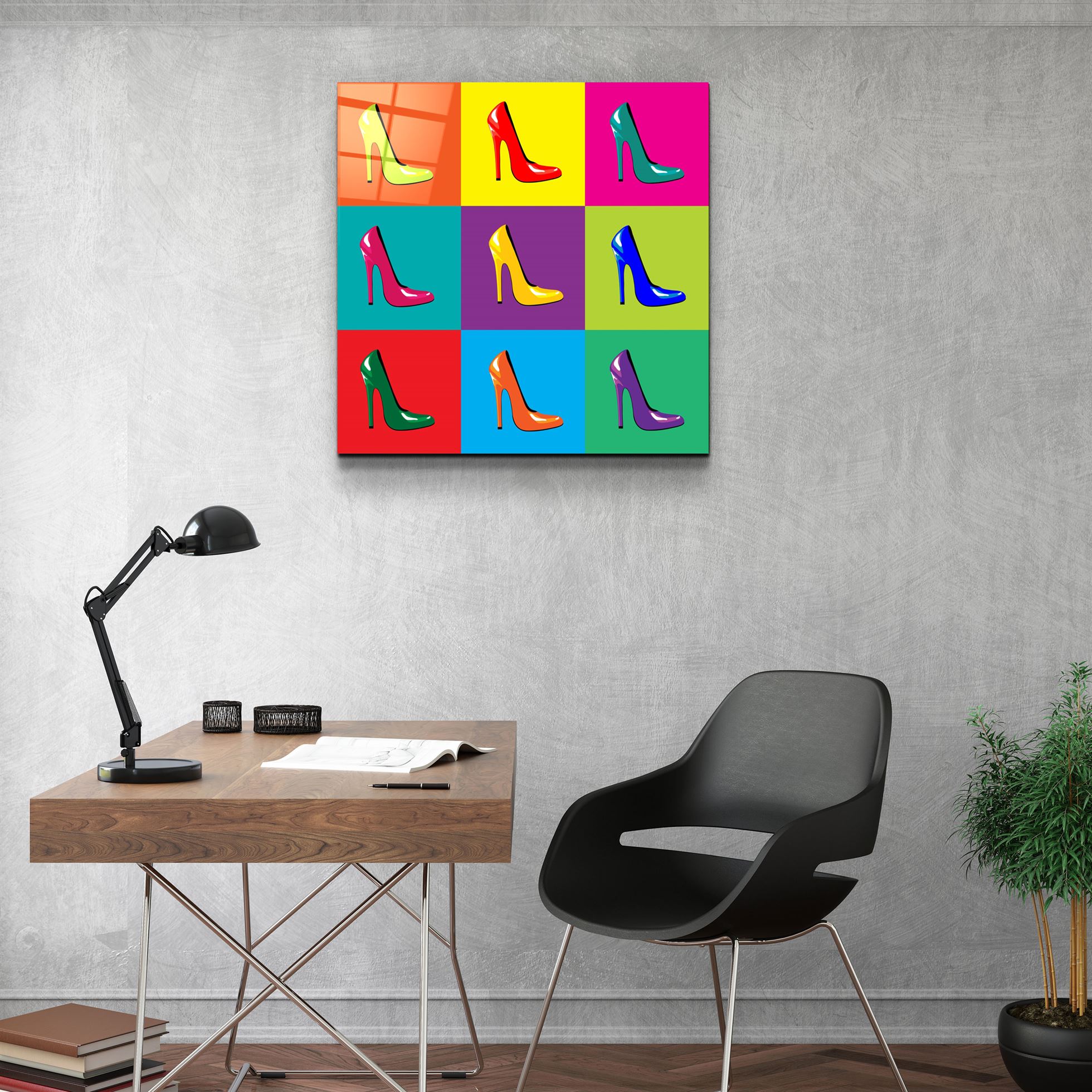 ・"Colorful Shoes"・Glass Wall Art
