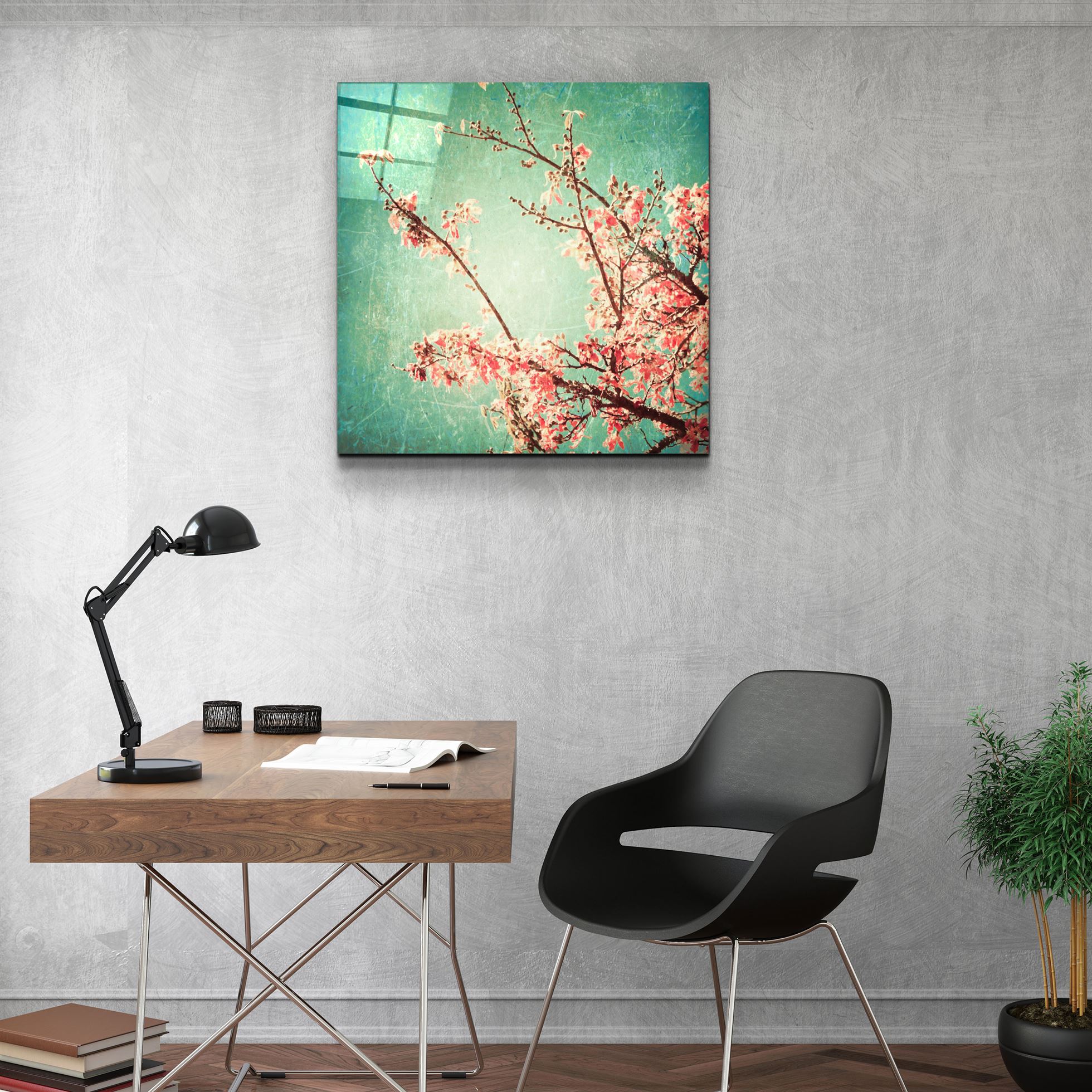 ・"Cherry Blossom"・Glass Wall Art