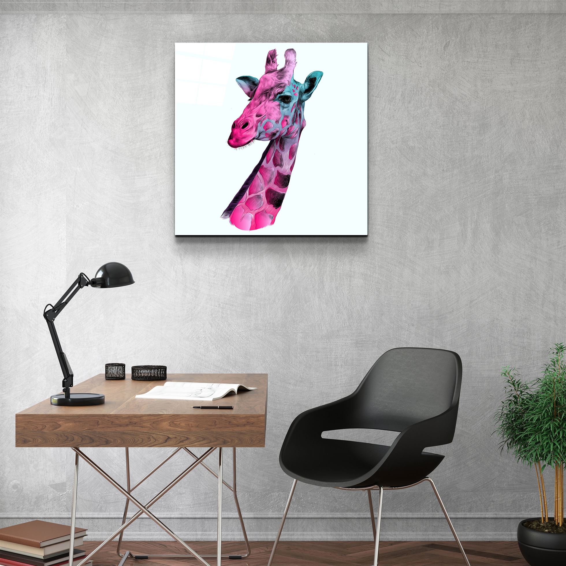 ・"Giraffe"・Glass Wall Art