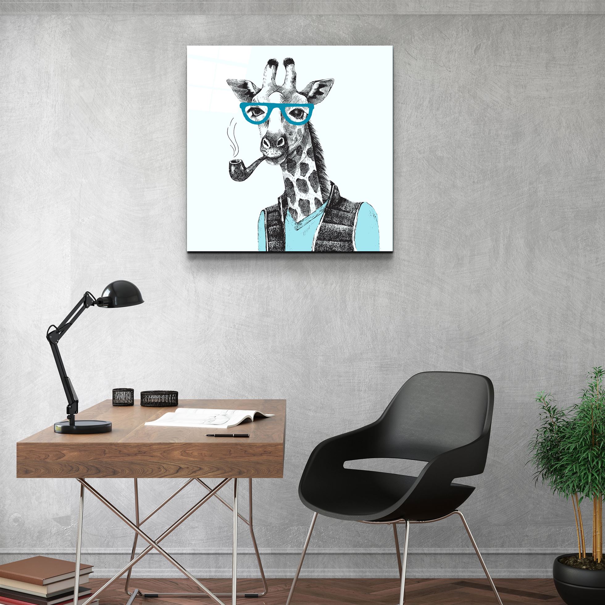 ・"Bay Giraffe"・Glass Wall Art