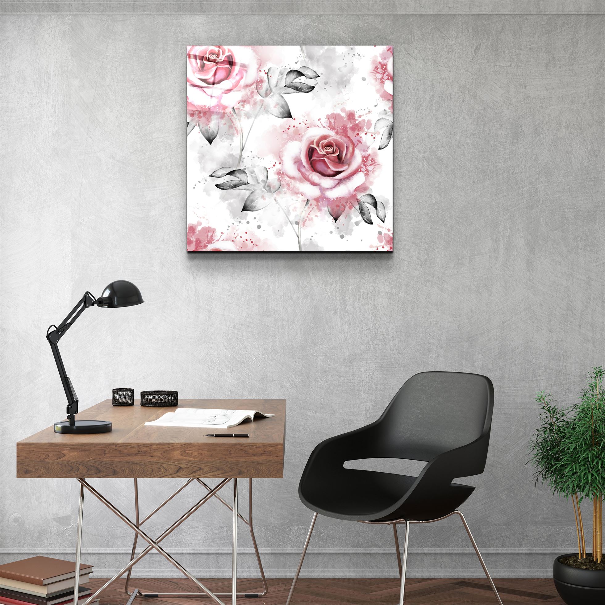 ・"Rose rose"・Art mural en verre