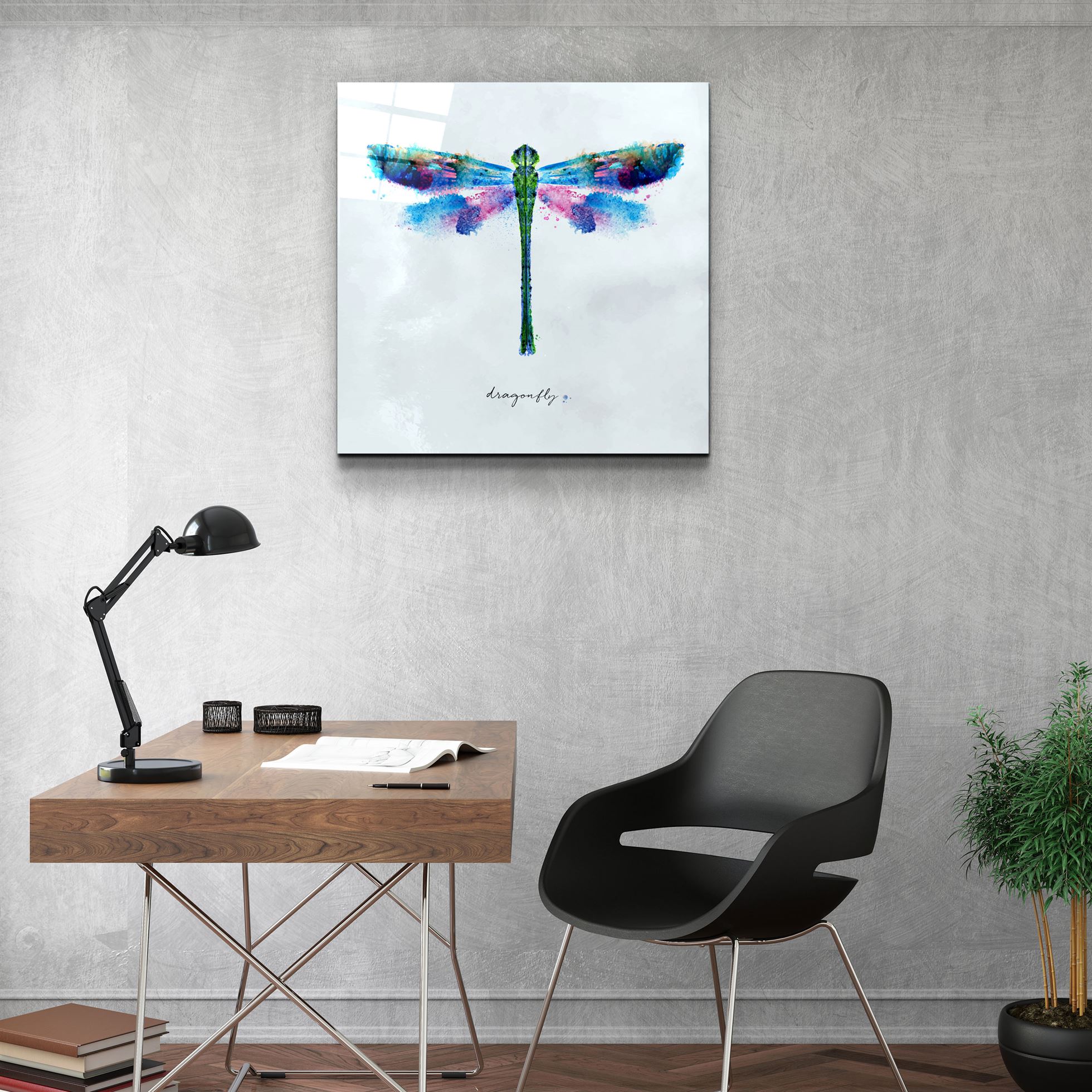 ・"Dragonfly"・Glass Wall Art