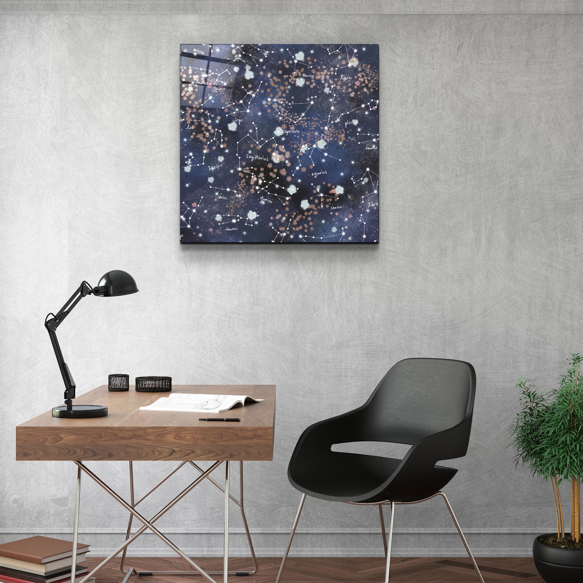 ・"Stars and Zodiacs"・Glass Wall Art