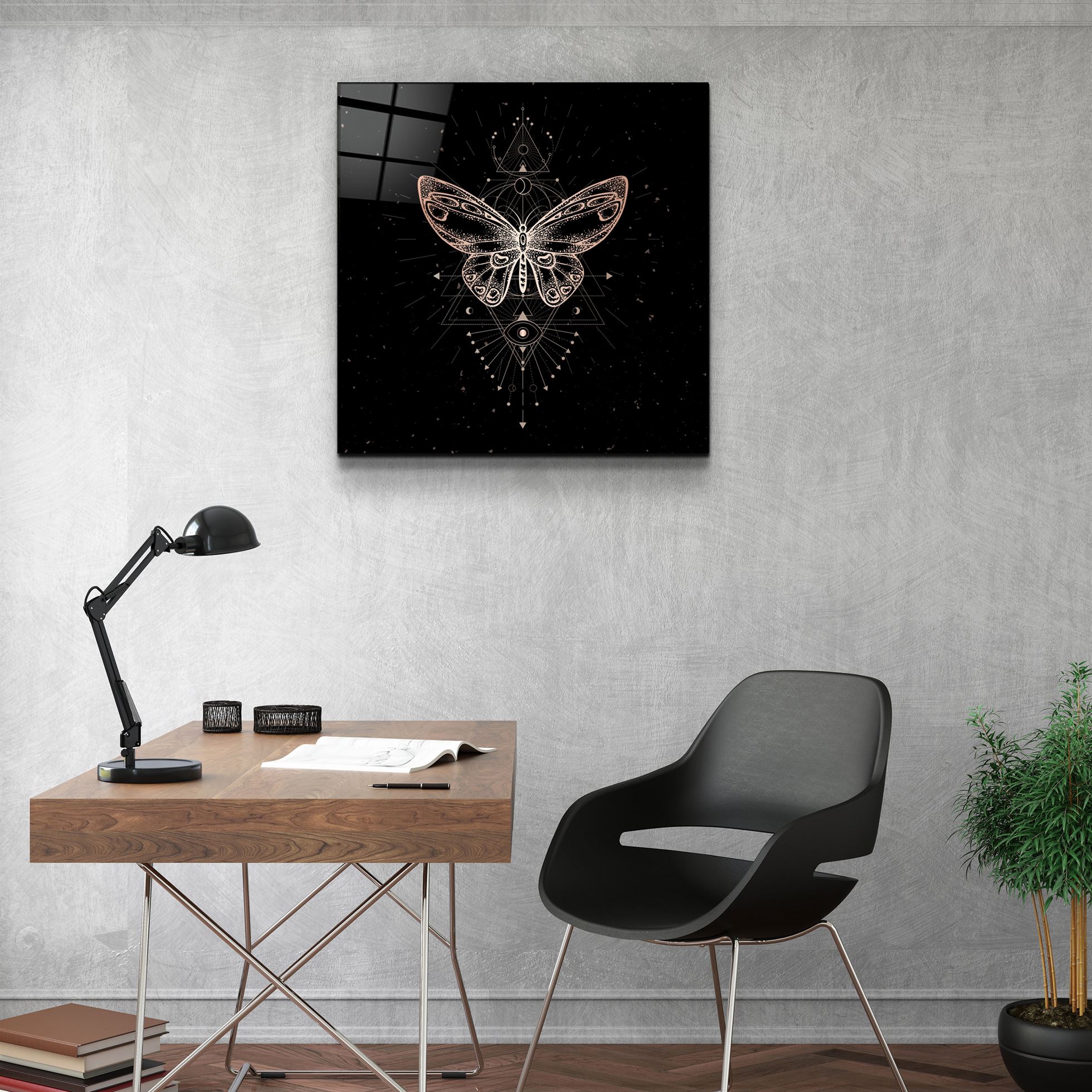 ・"Panneaux papillon"・Art mural en verre