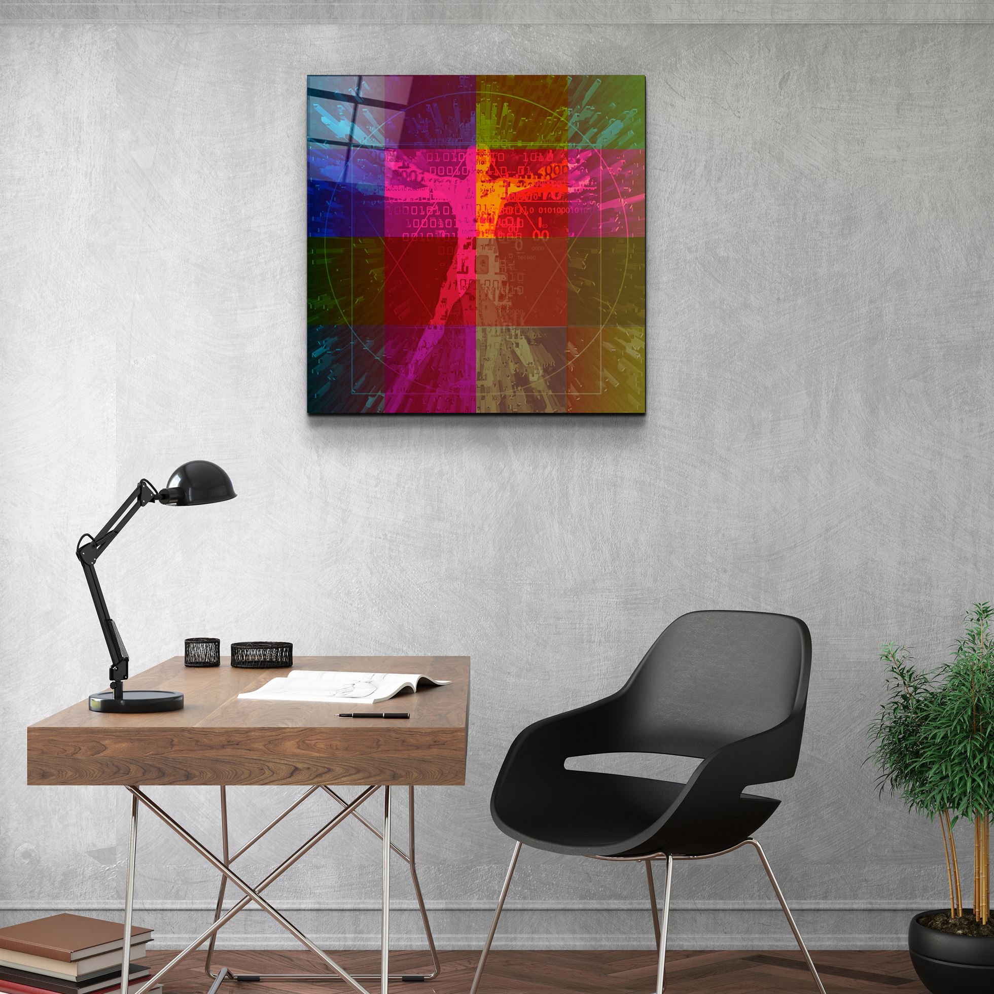 ・"Absctract Colors"・Glass Wall Art