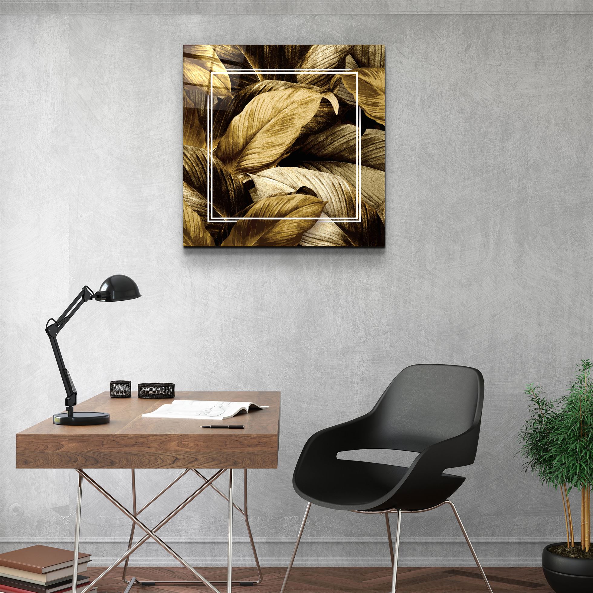 ・"Feuilles"・Art mural en verre