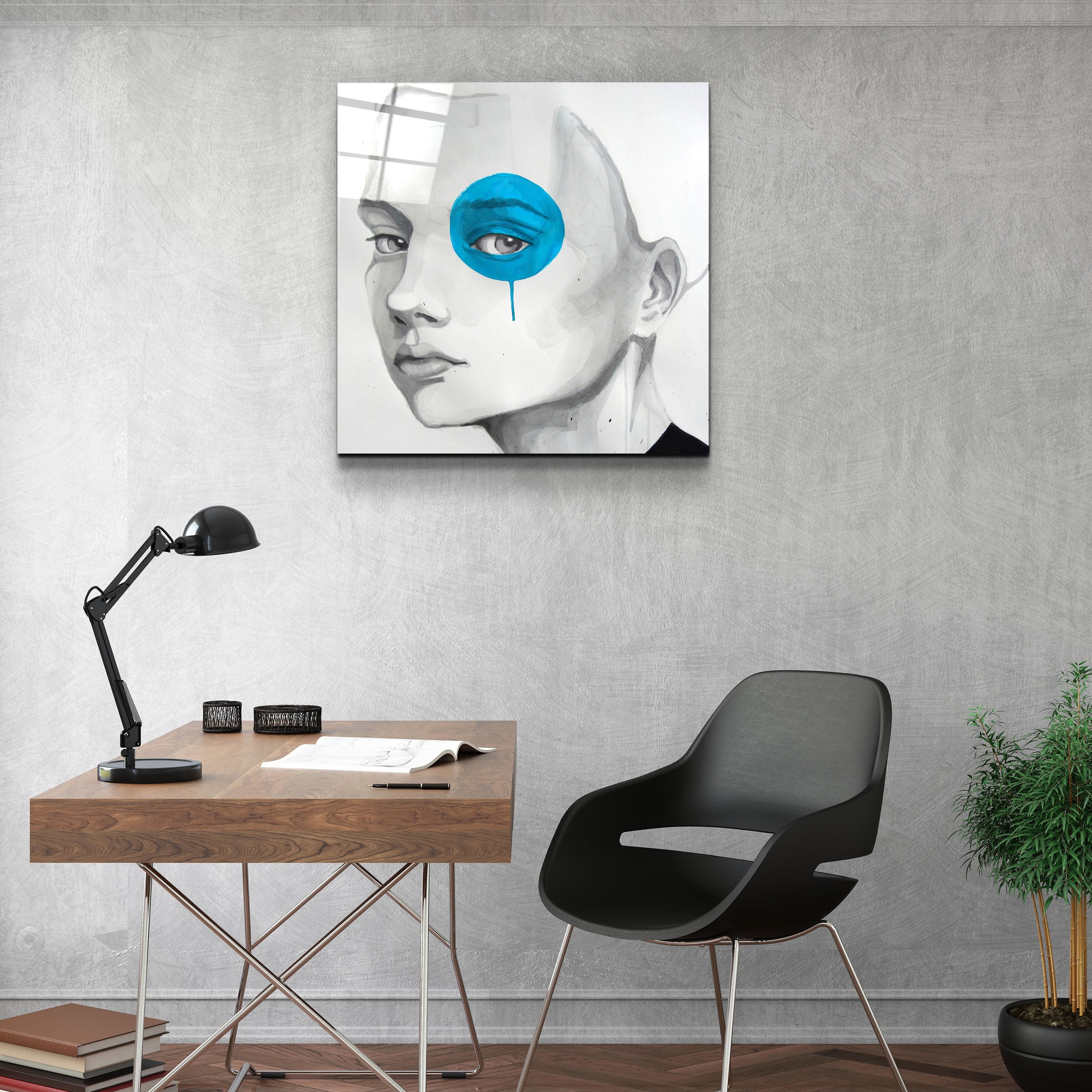 ・"Blue Eye"・Glass Wall Art