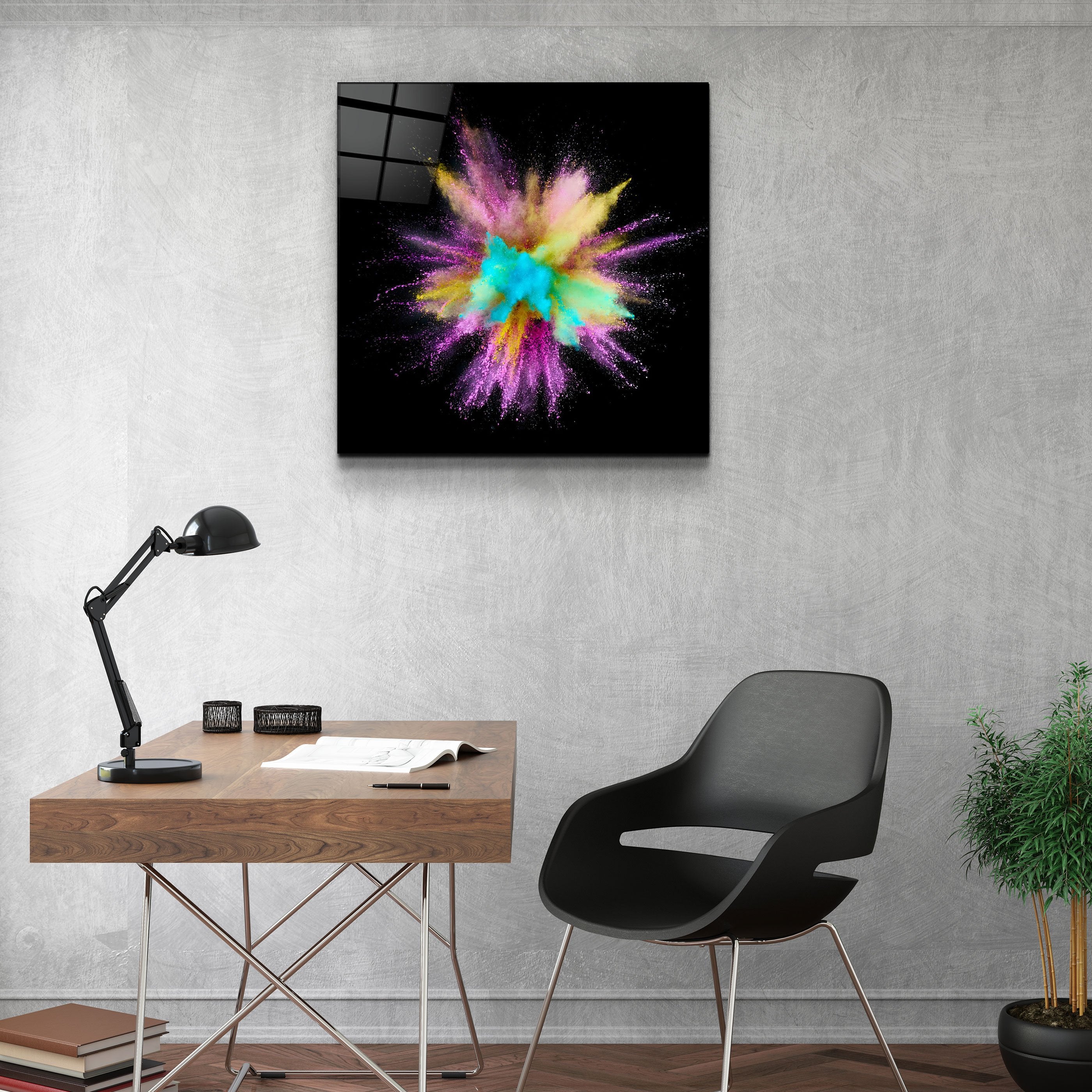 ・"Colorful Explosion"・Glass Wall Art