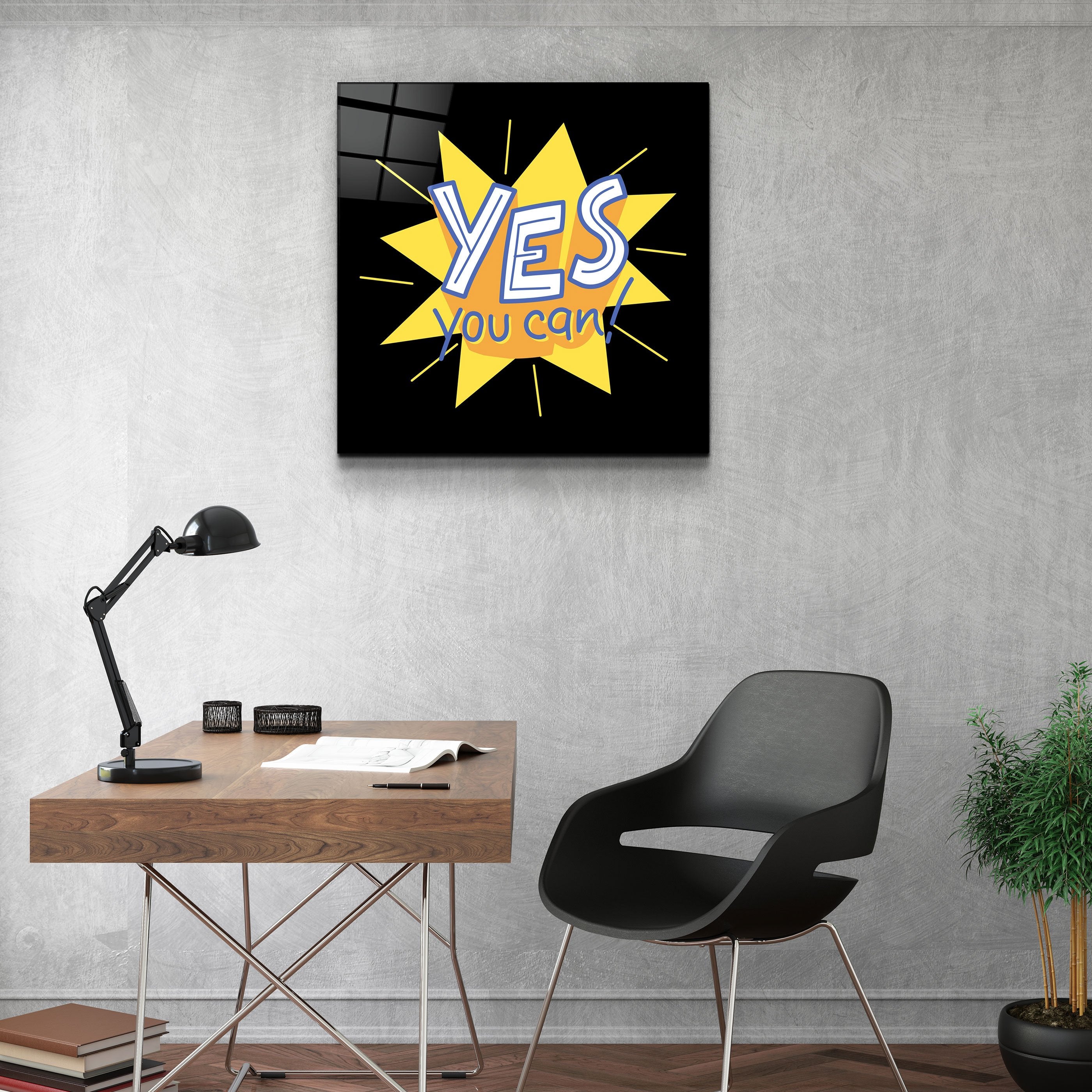 ・"Yes You Can"・Glass Wall Art