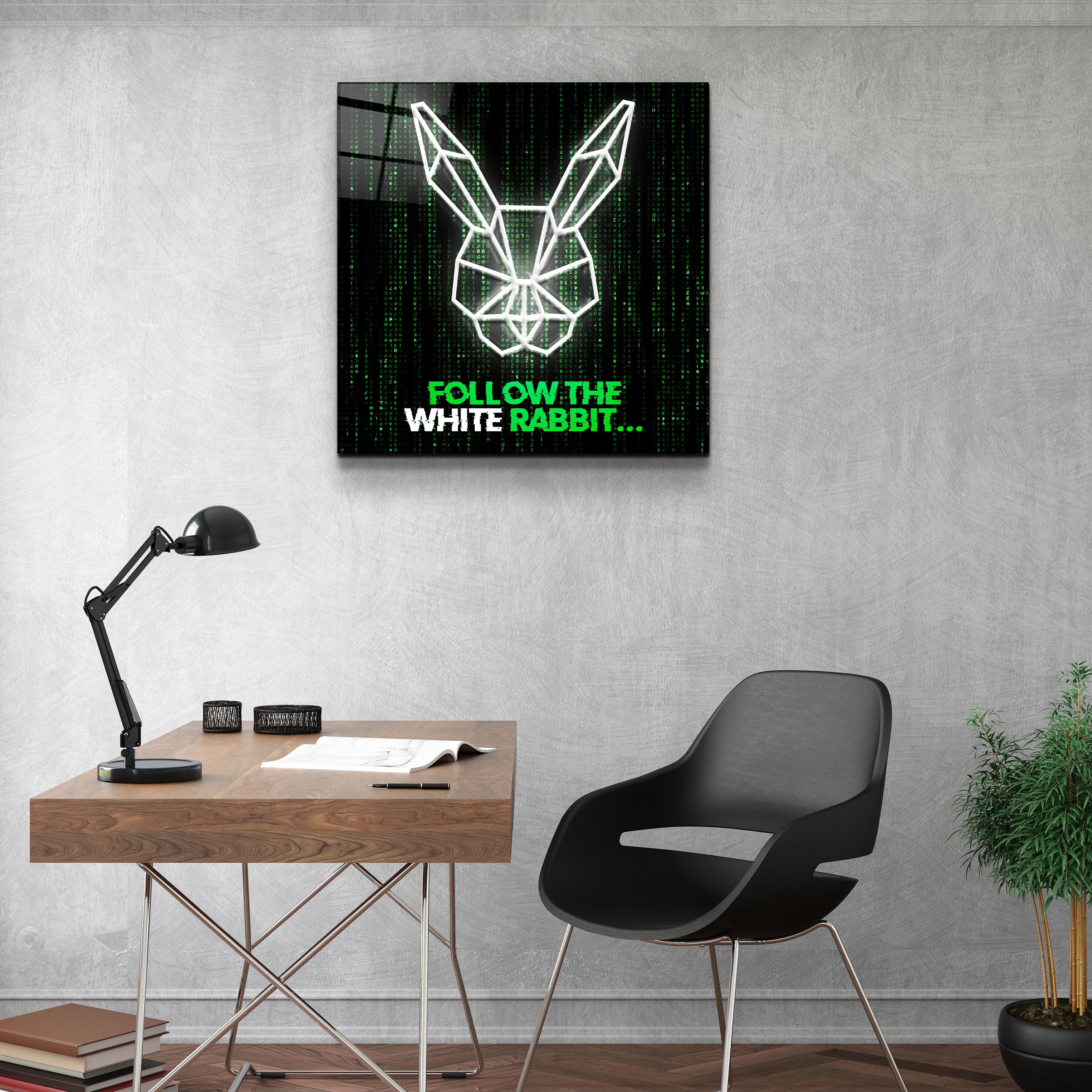 ・"Follow the Rabbit"・Glass Wall Art