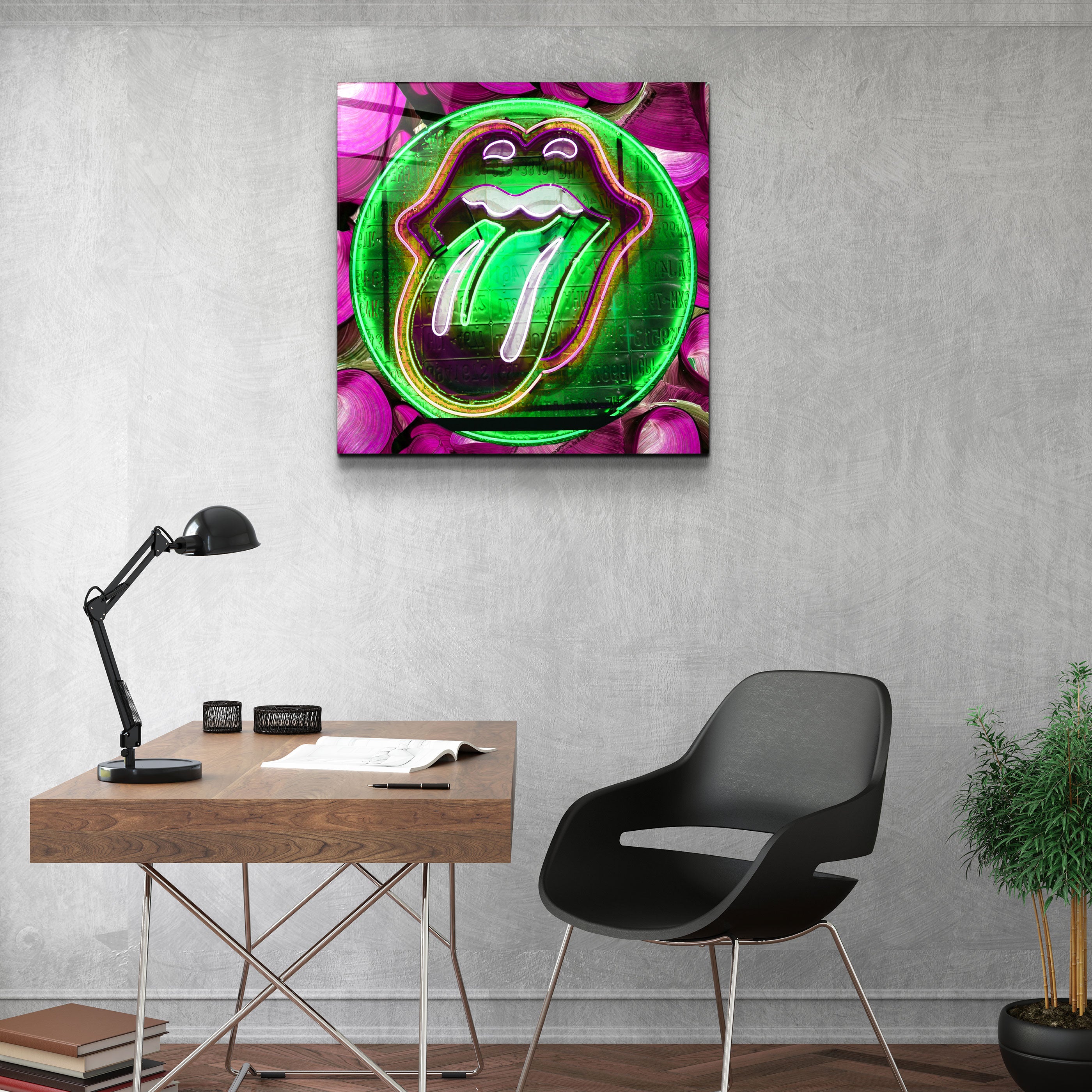 ・"The Green Pill For a Fun"・Glass Wall Art