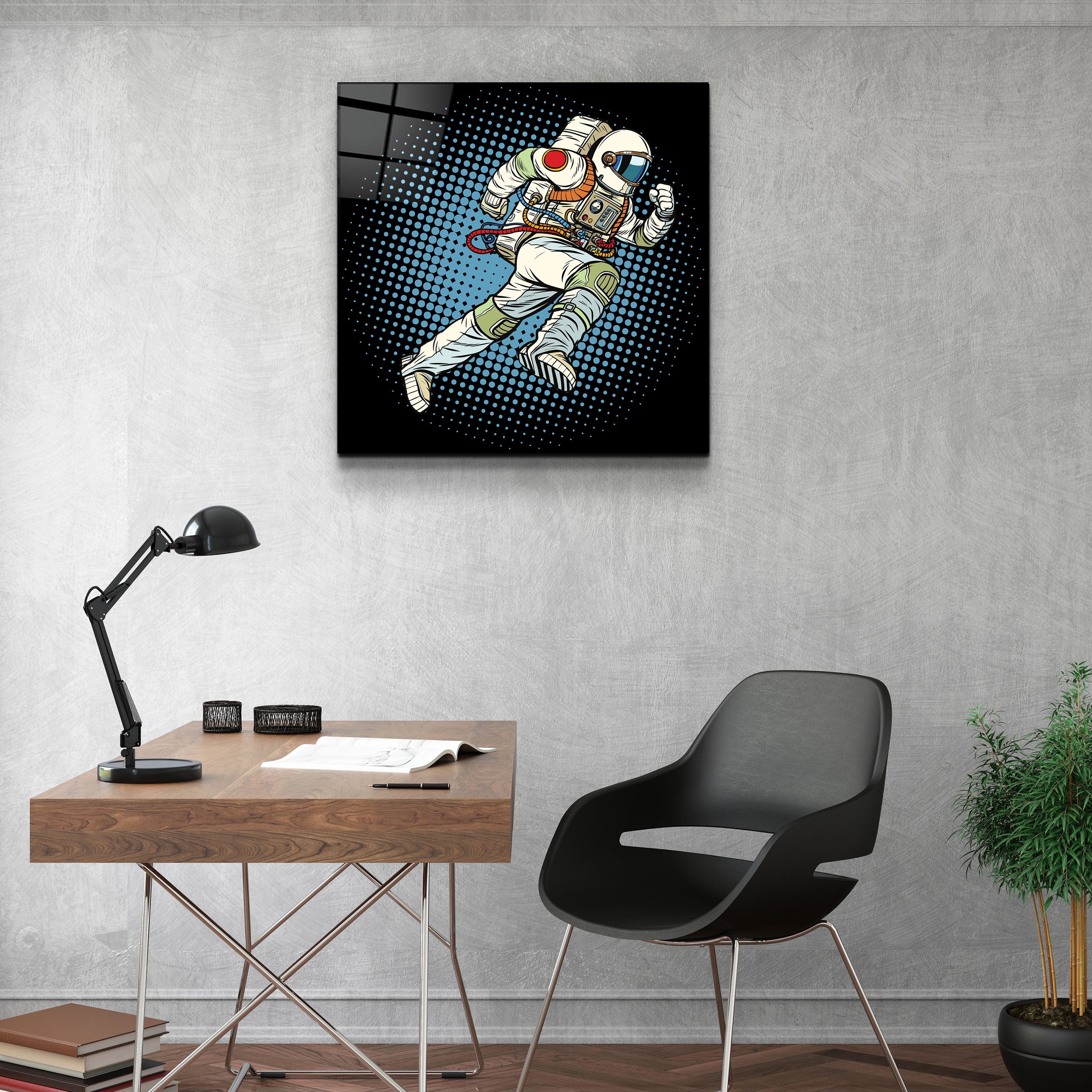 ・"Astronaute de dessin animé"・Art mural en verre