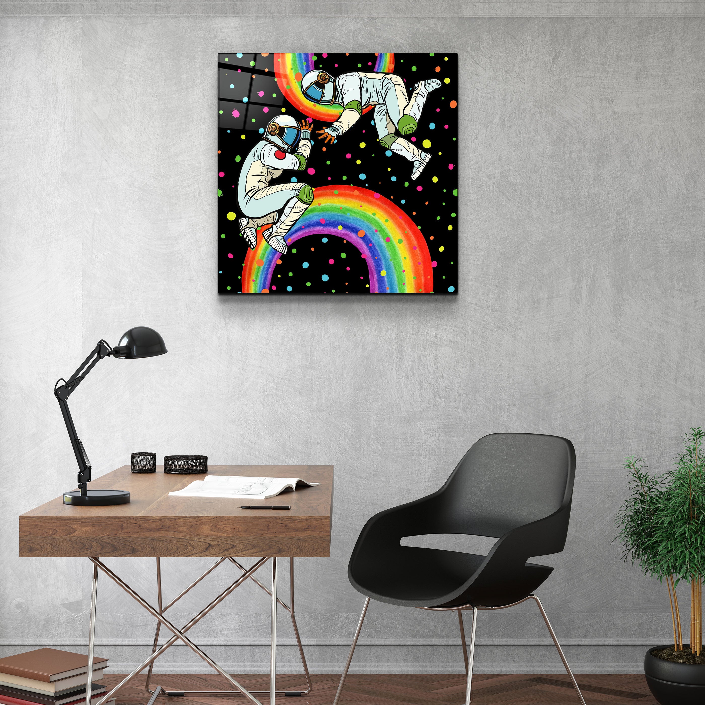 ・„Regenbogenastronauts“・<tc>Glasbild</tc>