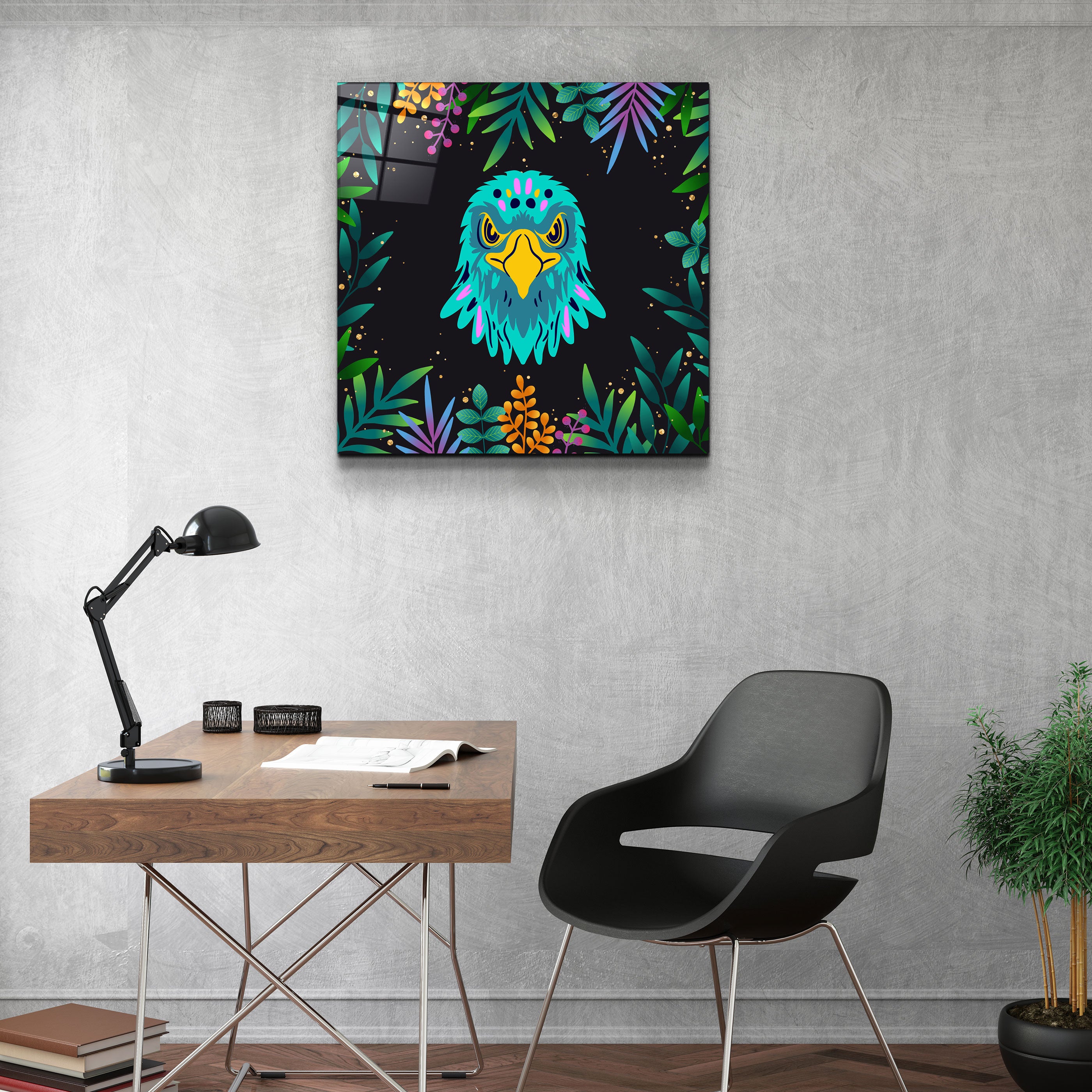 ・"Animal Republic-Eagle"・Designers Collection Glass Wall Art