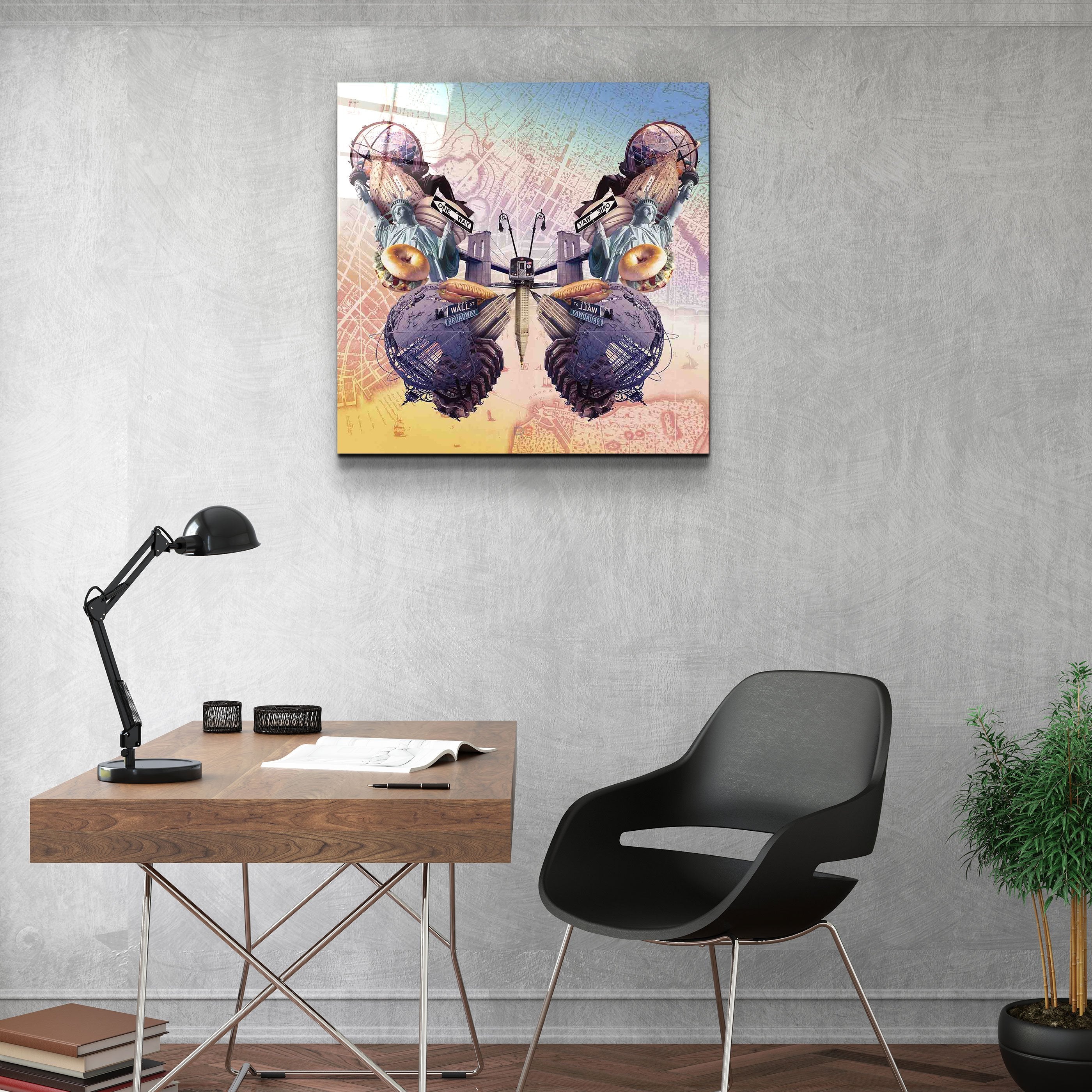 ・"Butterfly NYC"・Designers Collection Glass Wall Art