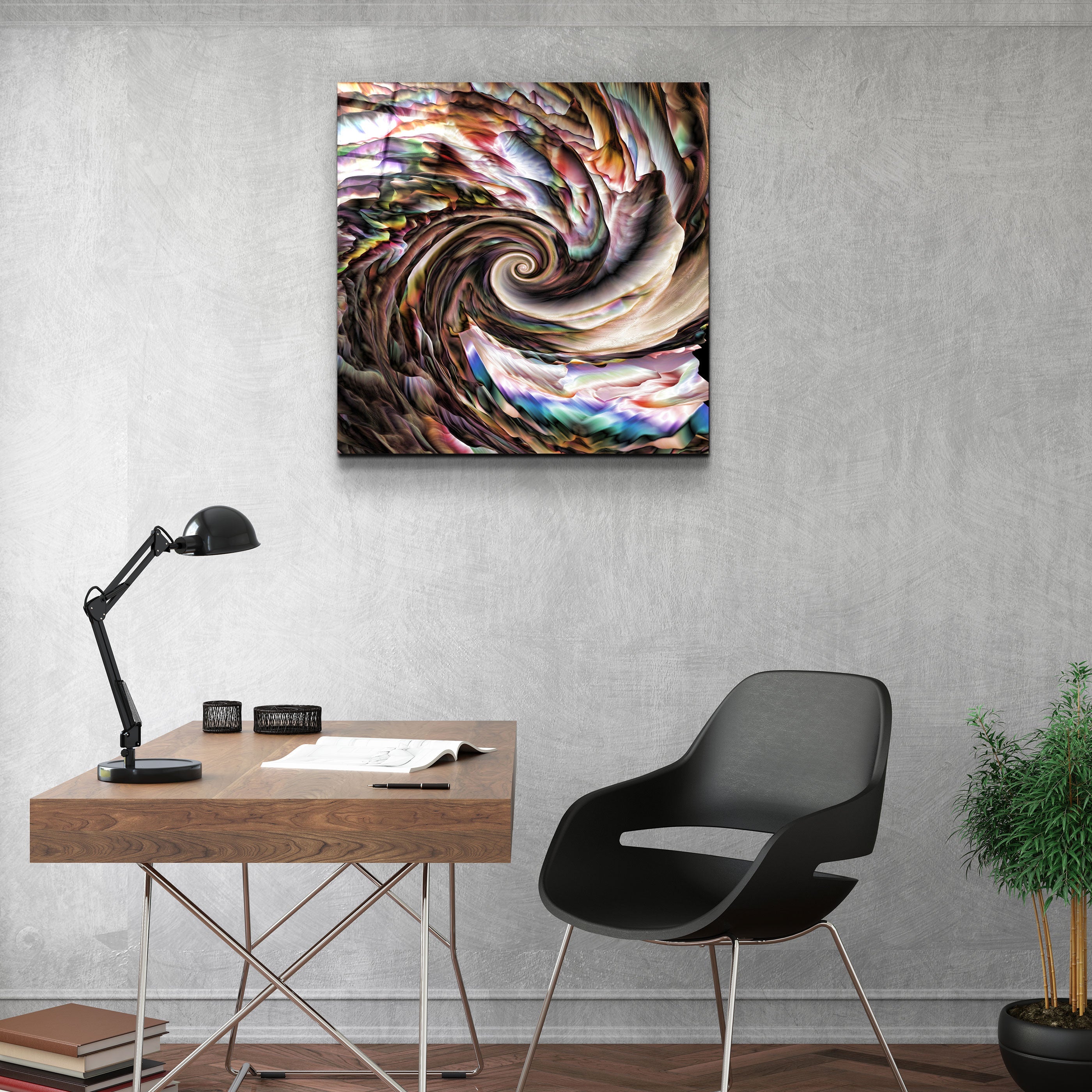 ."Whirlpool". Designer's Collection Glass Wall Art