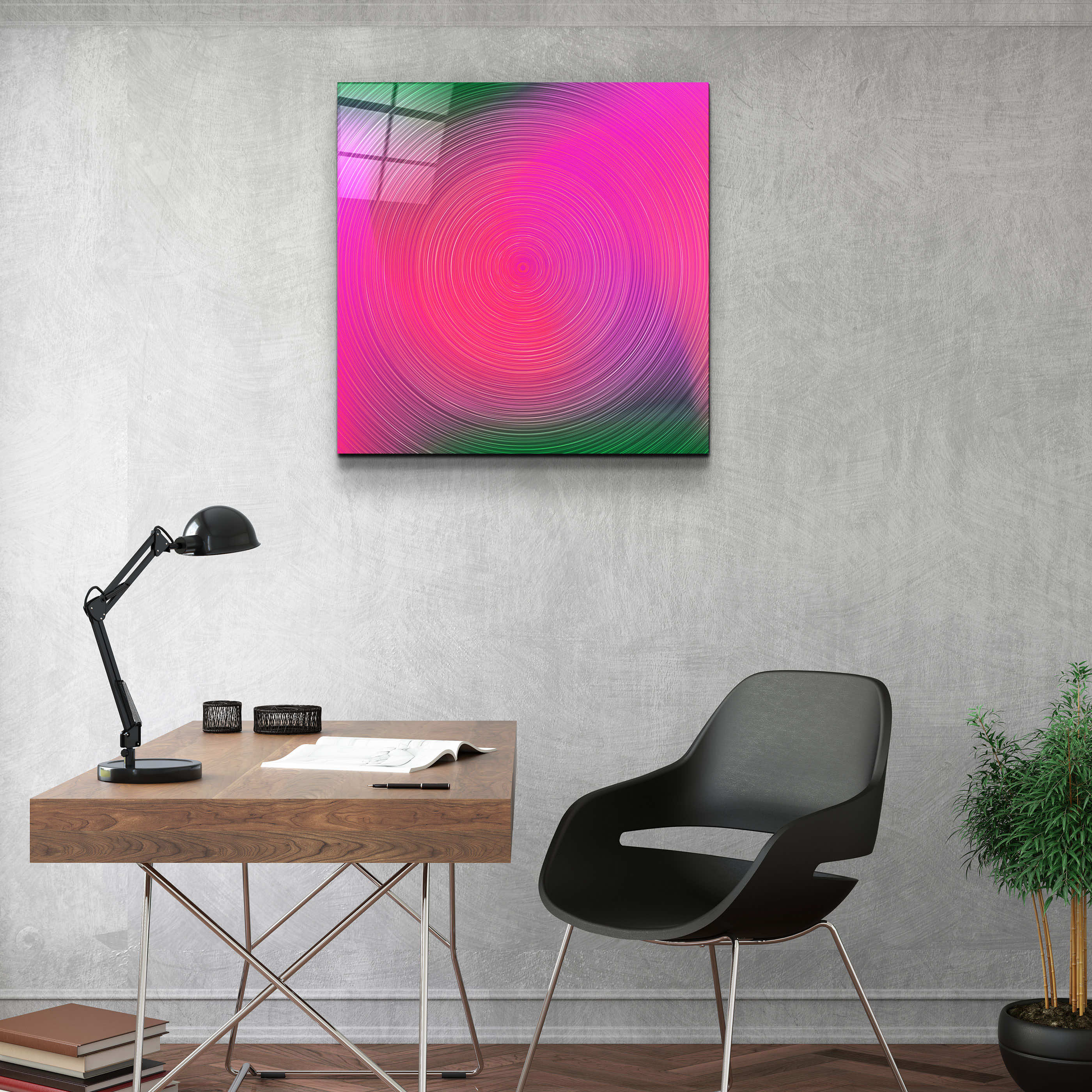 ."Pink Hypnosis". Designer's Collection Glass Wall Art