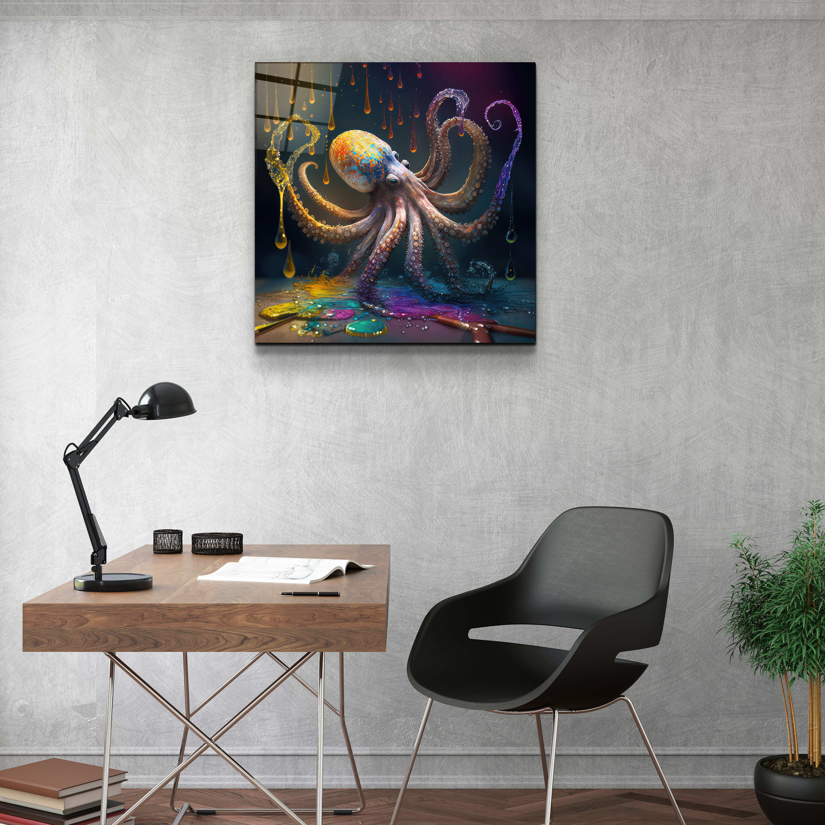 ."Painter Octo". Designers Collection Glass Wall Art