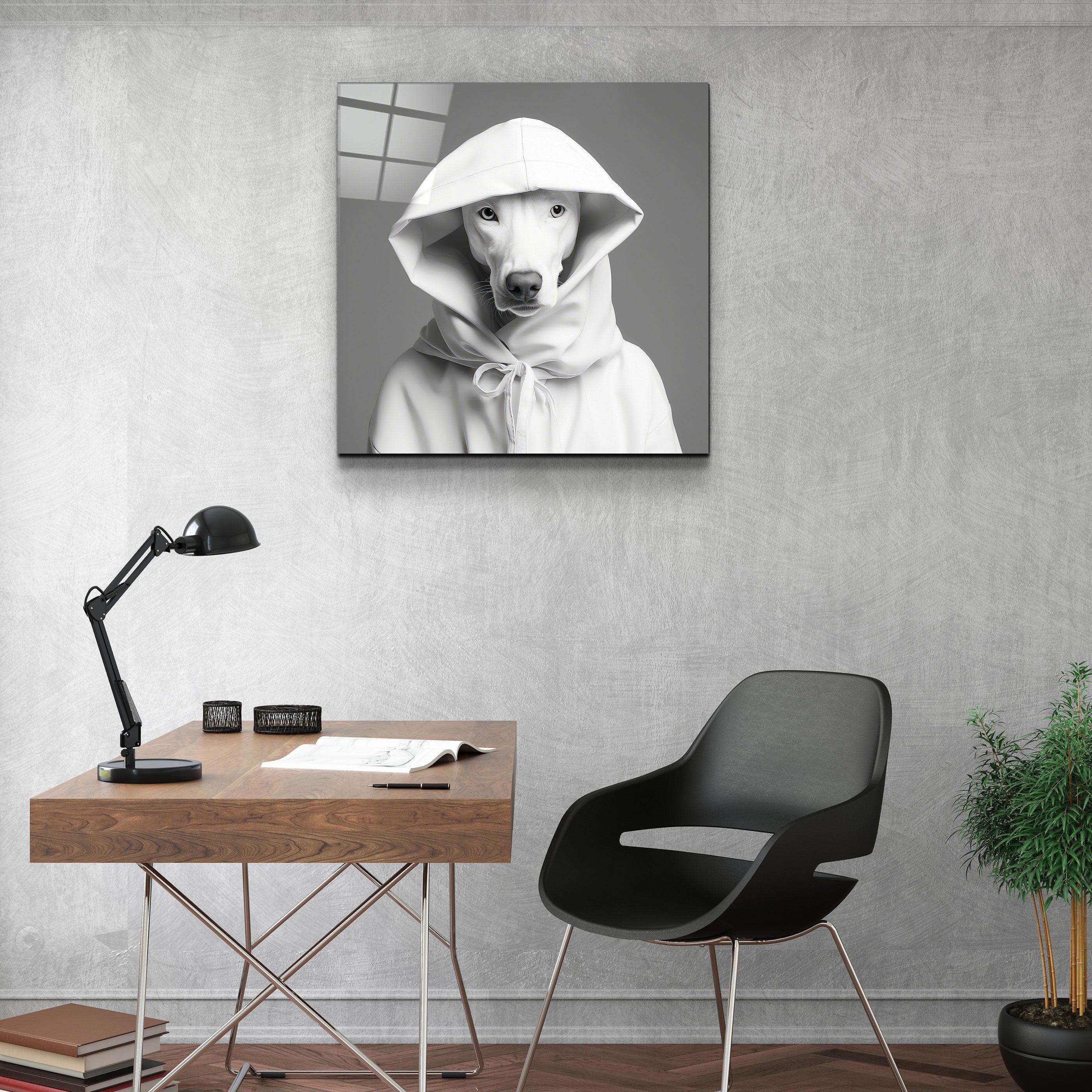 ."Stylish Dogs - V1". Designer's Collection Glass Wall Art