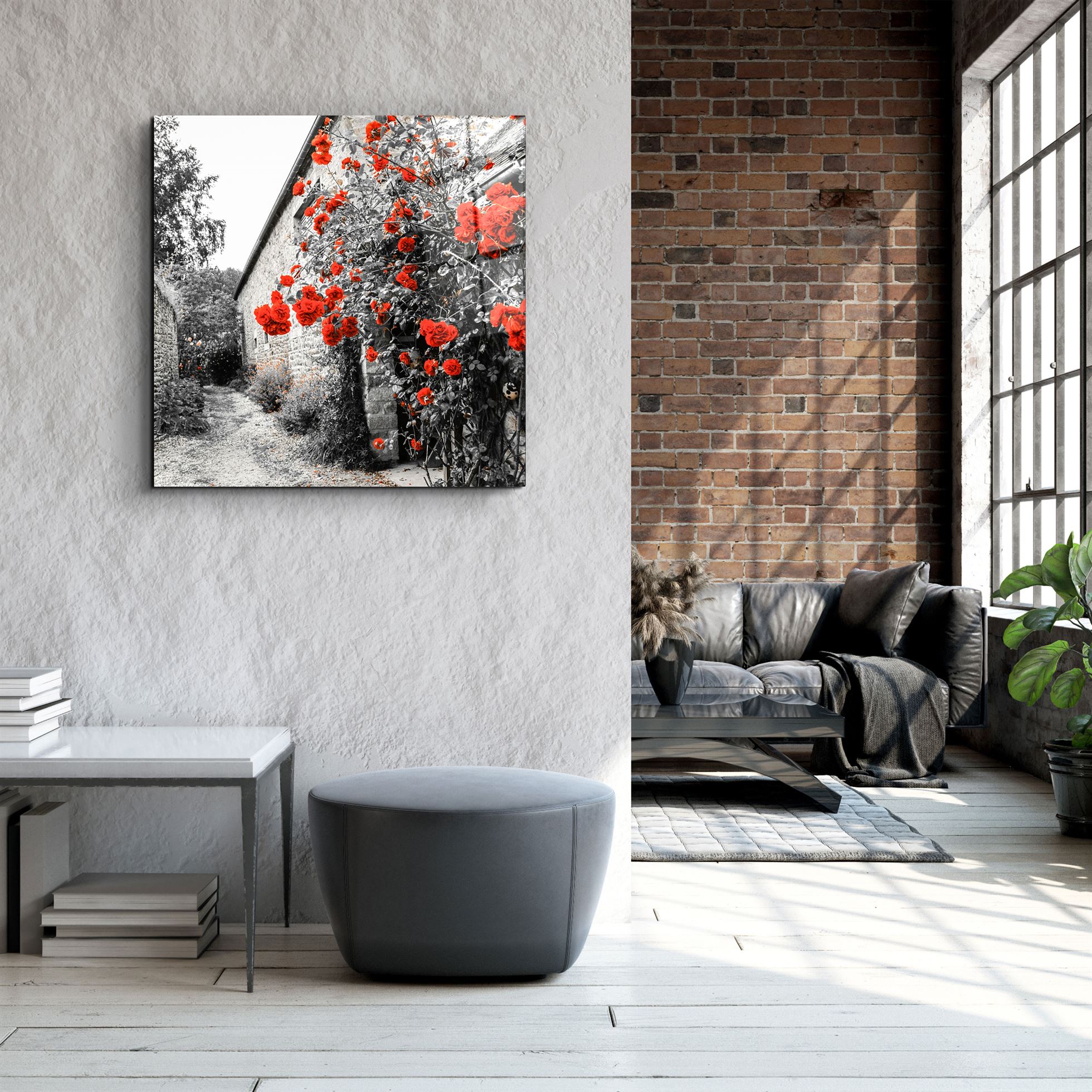 ・"Red Roses"・Glass Wall Art