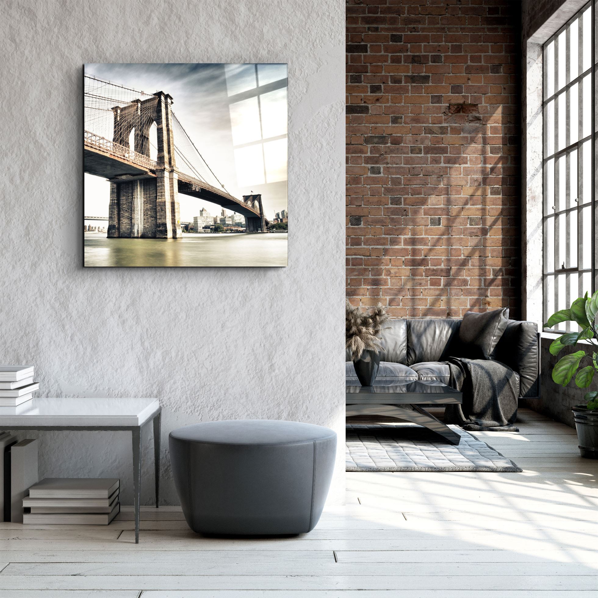 ・"Brooklyn Bridge"・Glass Wall Art