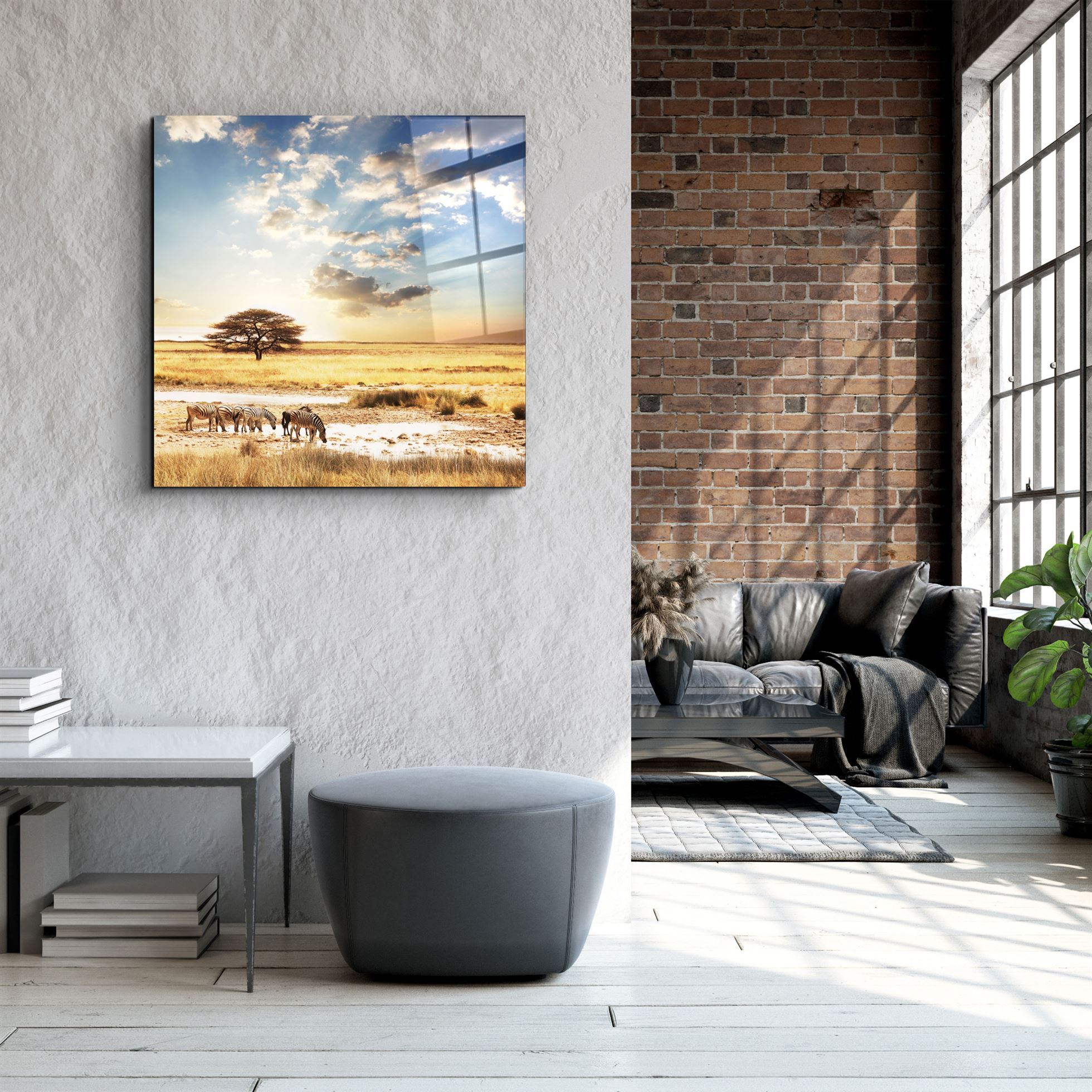 ・"Afrique (Wide Meadow)"・Art mural en verre