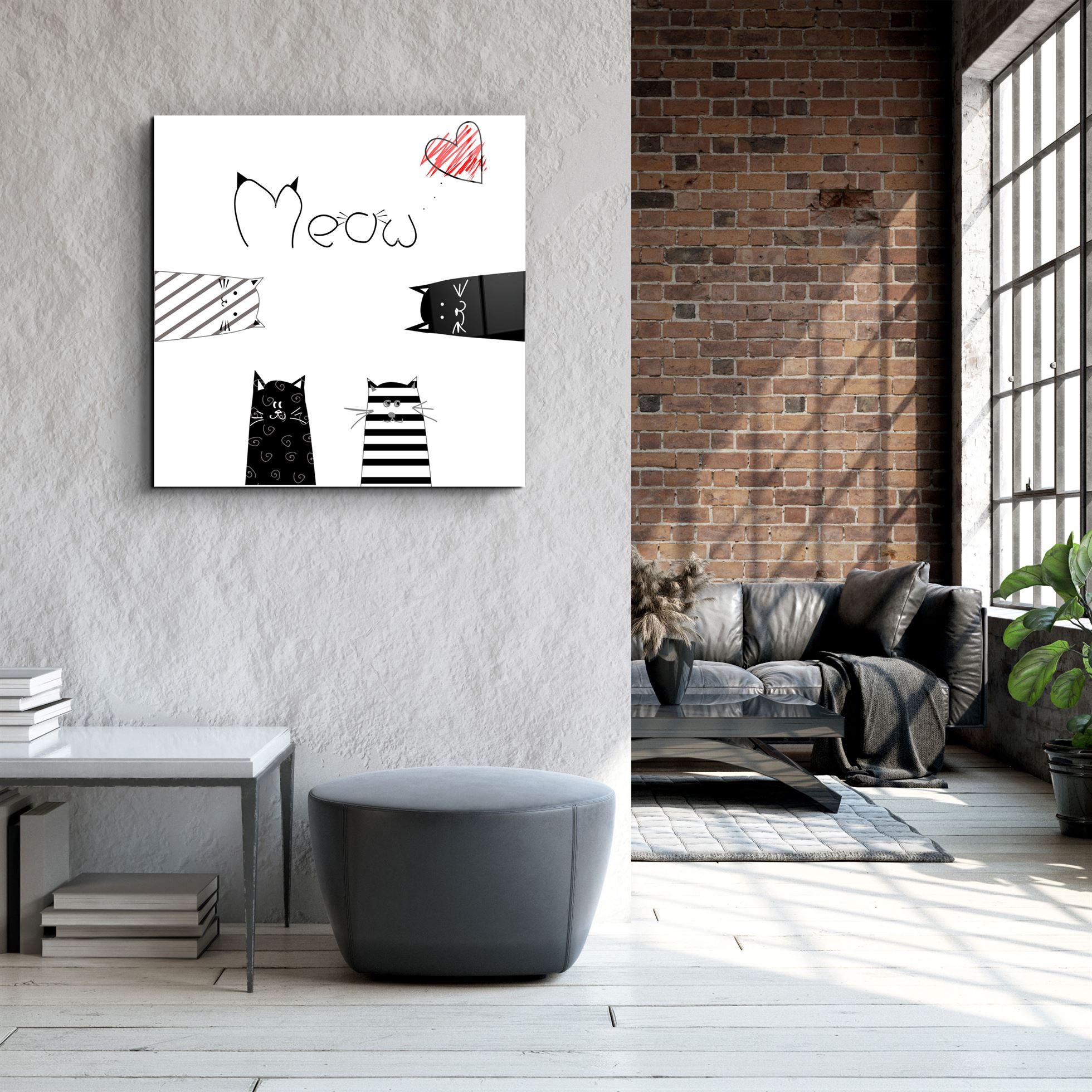 ・"Miaou (Chat)"・Art mural en verre