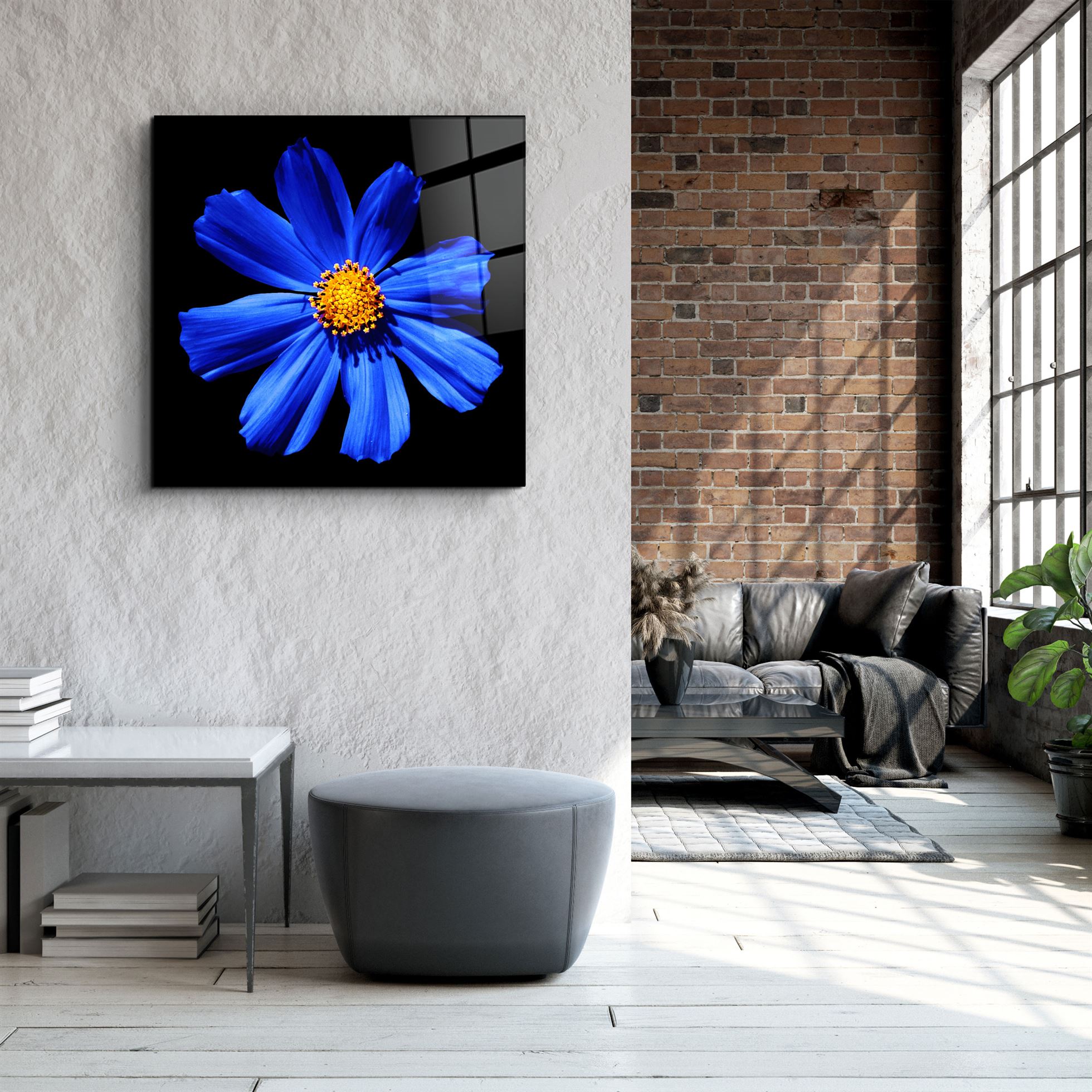 ・„Blaue Blume“・<tc>Glasbild</tc>