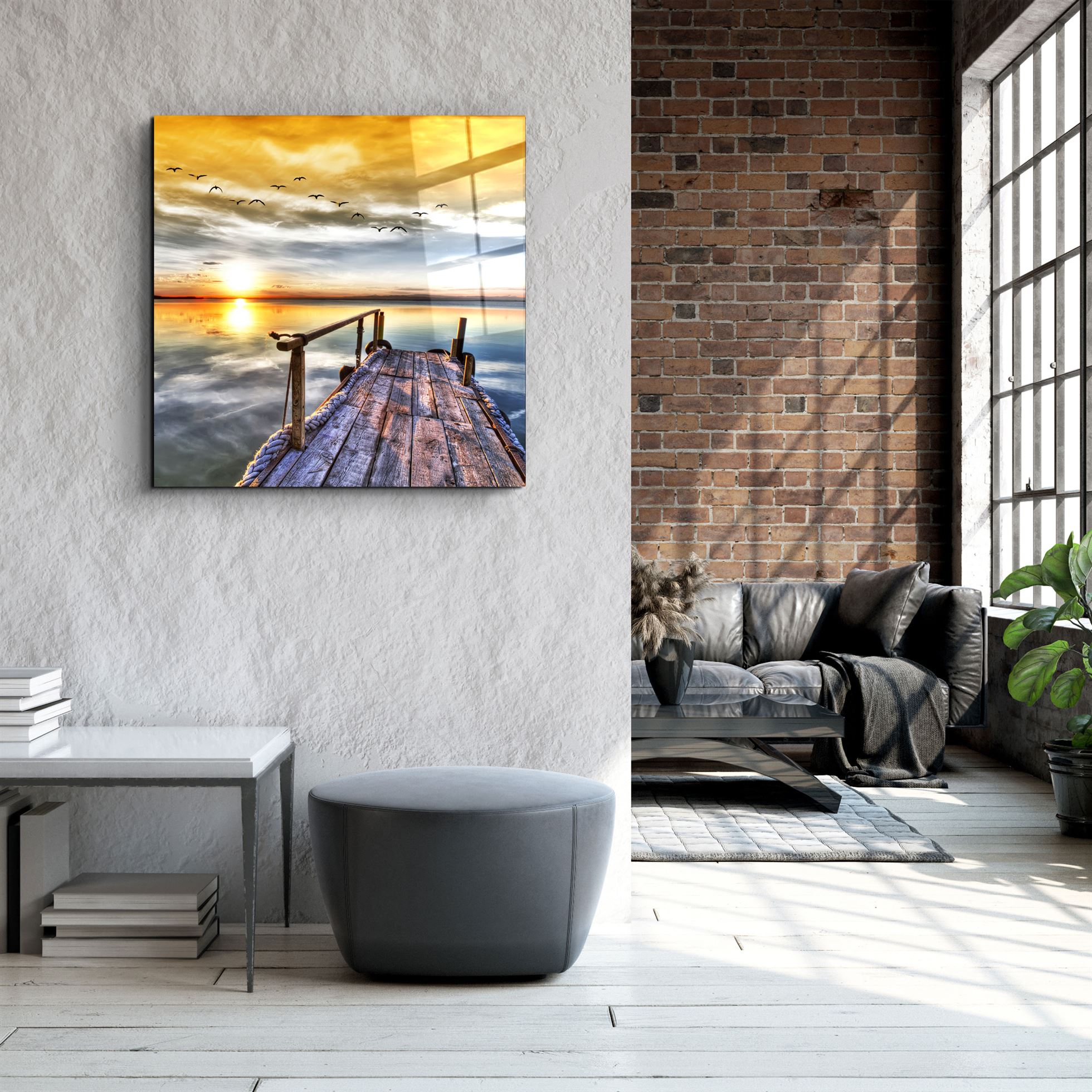 ・"Sunset Landscape"・Glass Wall Art