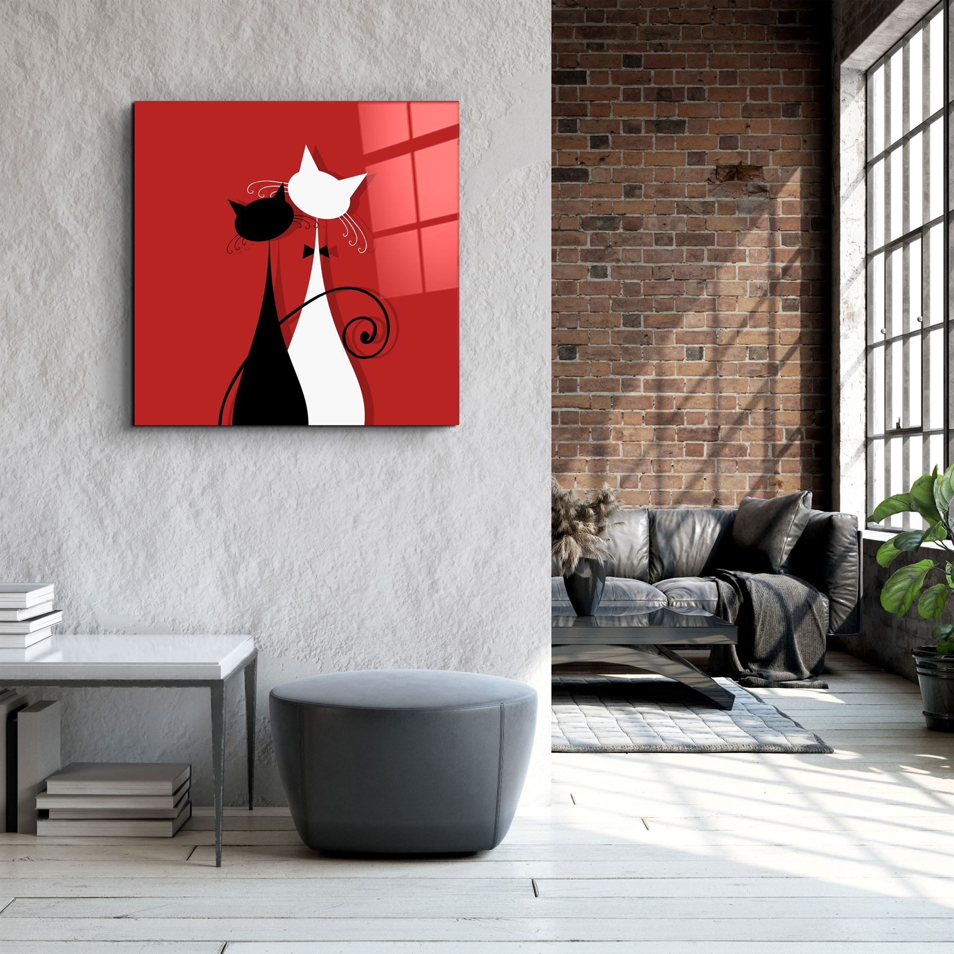 ・"Chats"・Art mural en verre