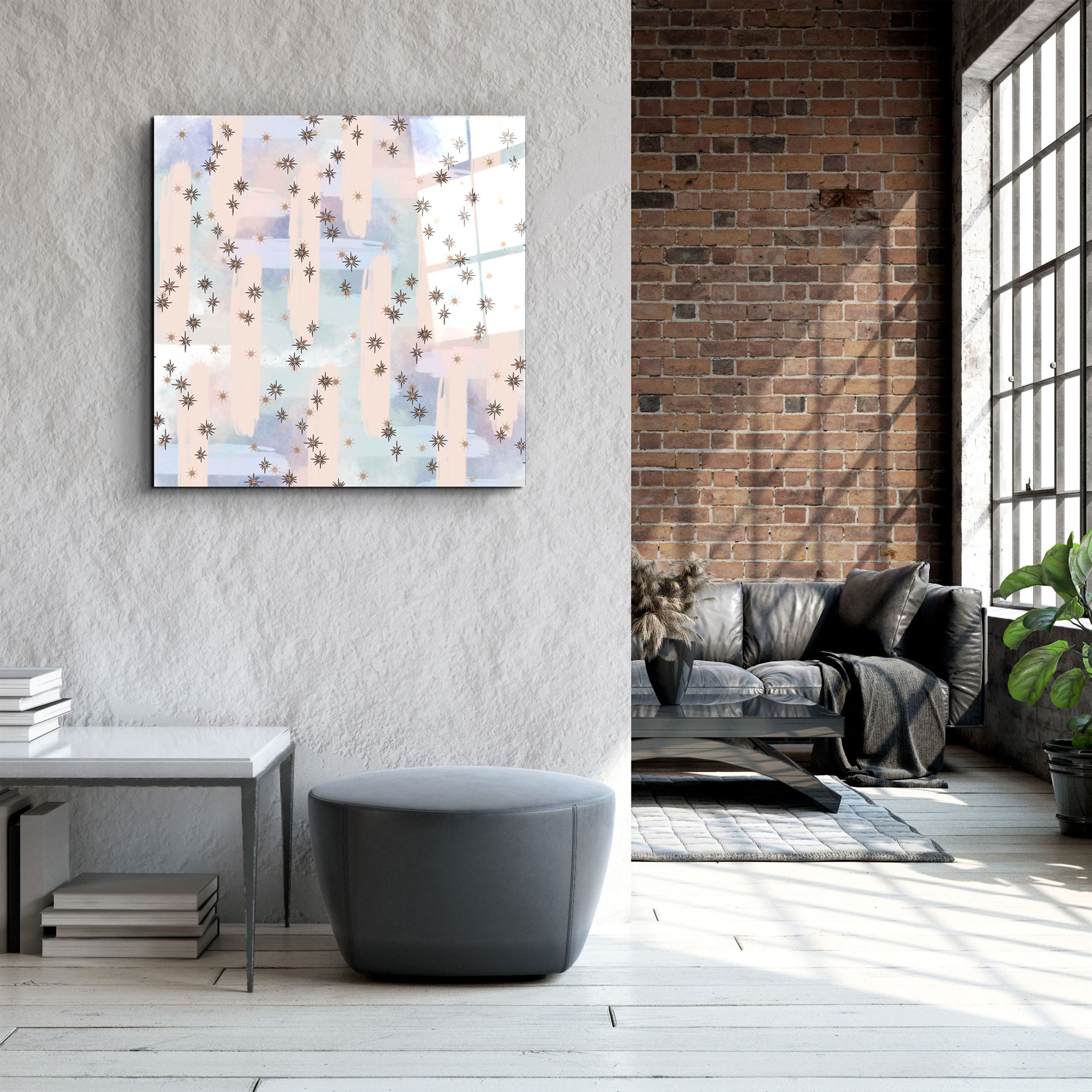."Pastel Abstract 5". Glass Wall Art