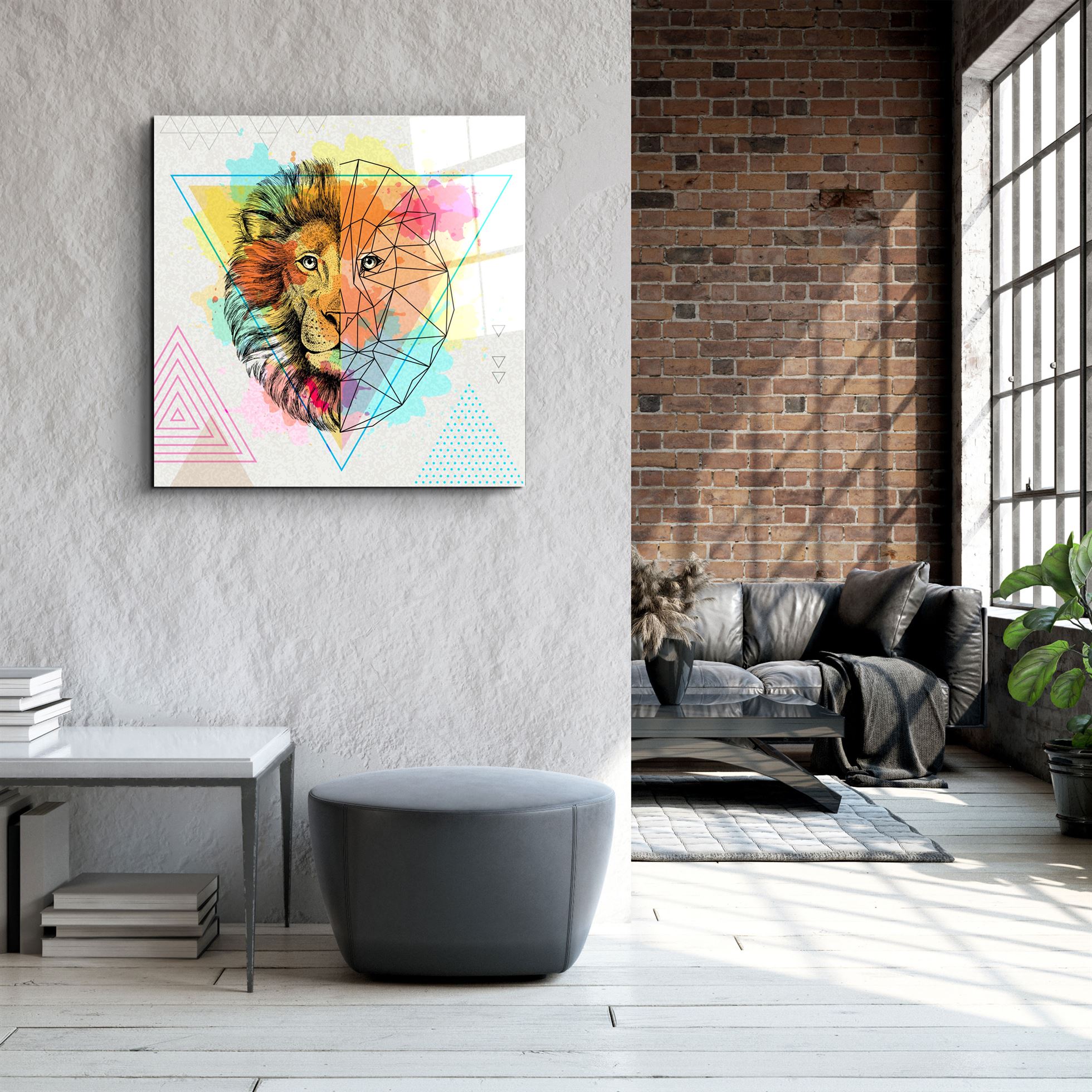 ・"Astro Lion"・Art mural en verre