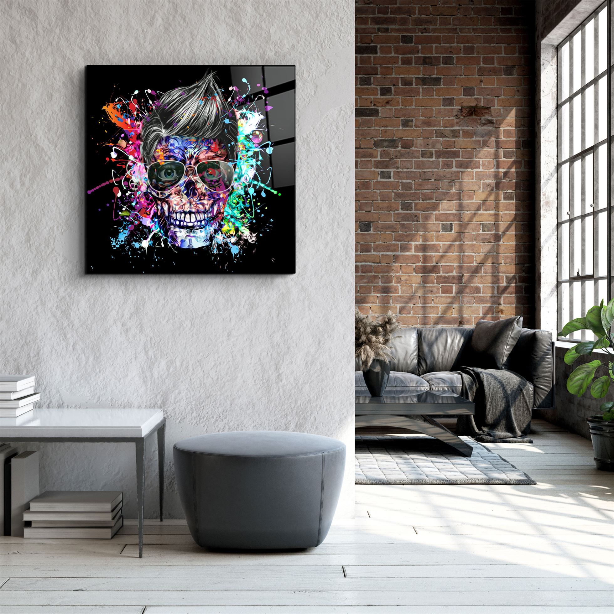 ・"Skulla2"・Glass Wall Art