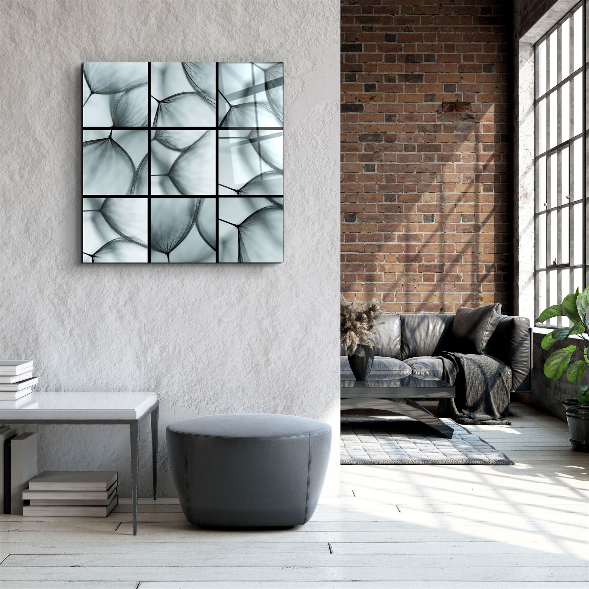 ・"Flower Mosaic"・Glass Wall Art