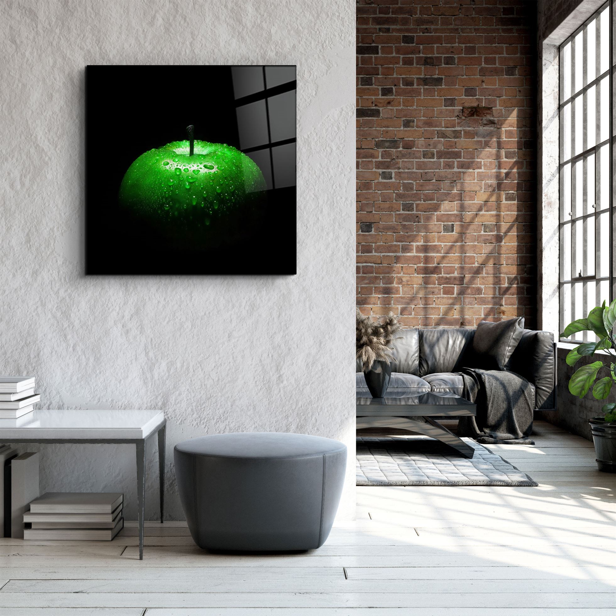 ・"Green Apple"・Glass Wall Art