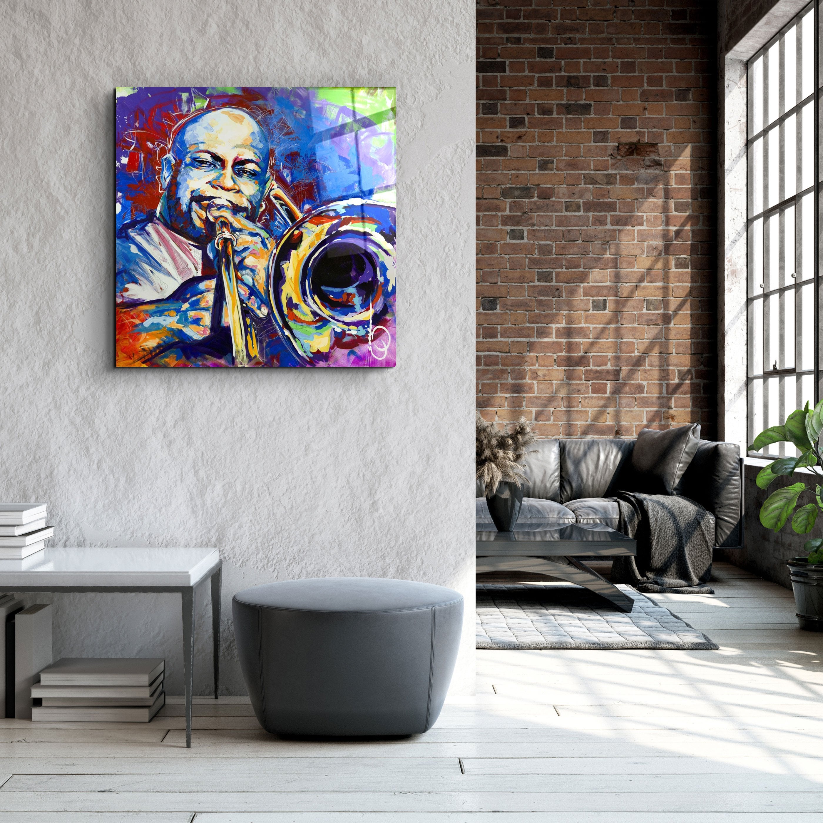 ・"Abstract Musician"・Glass Wall Art