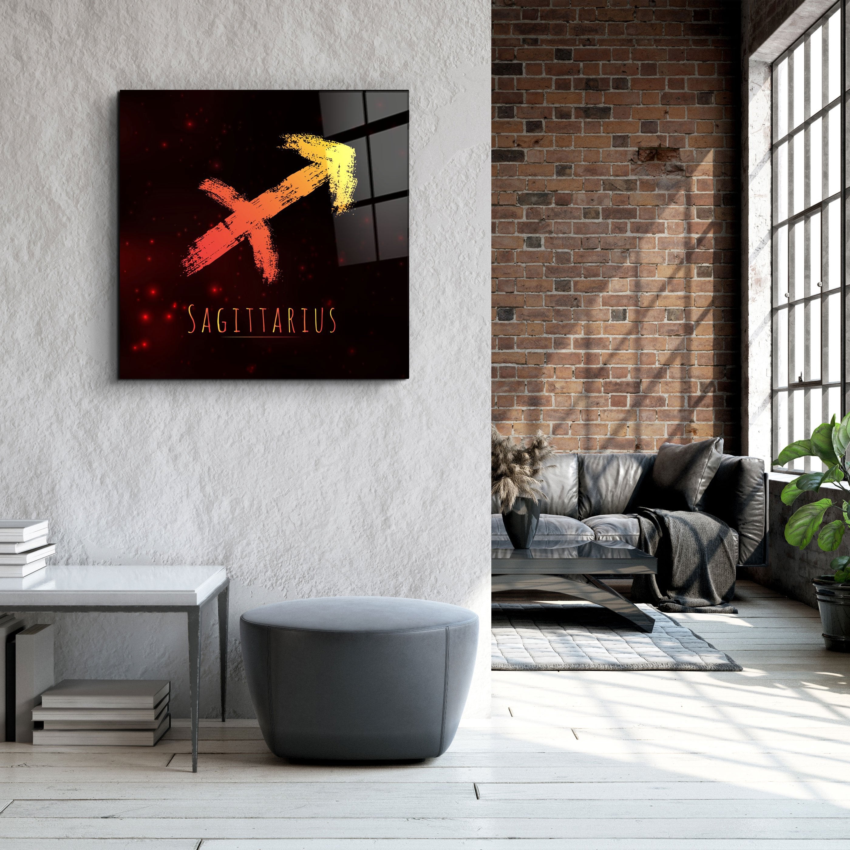 ."Zodiac V2 - Sagittarius". Glass Wall Art