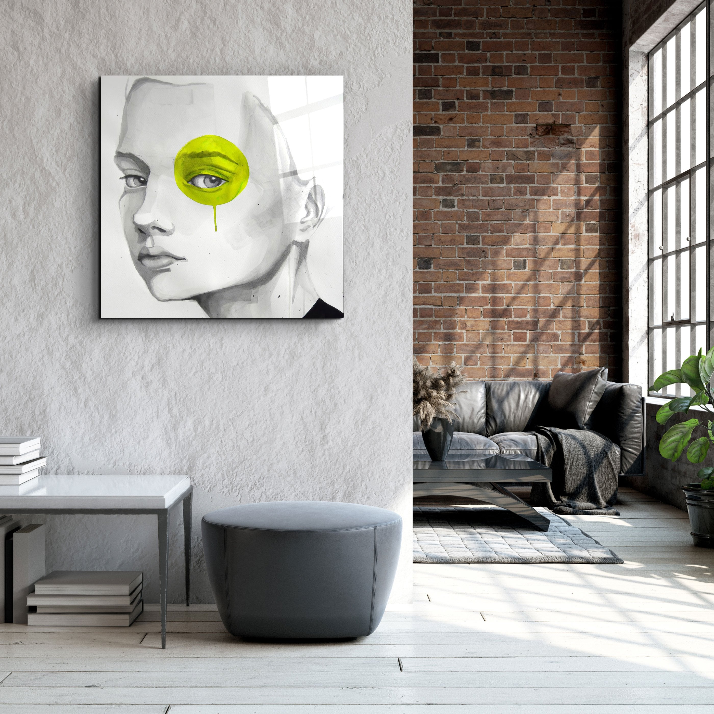 ・"Yellow Eye"・Glass Wall Art